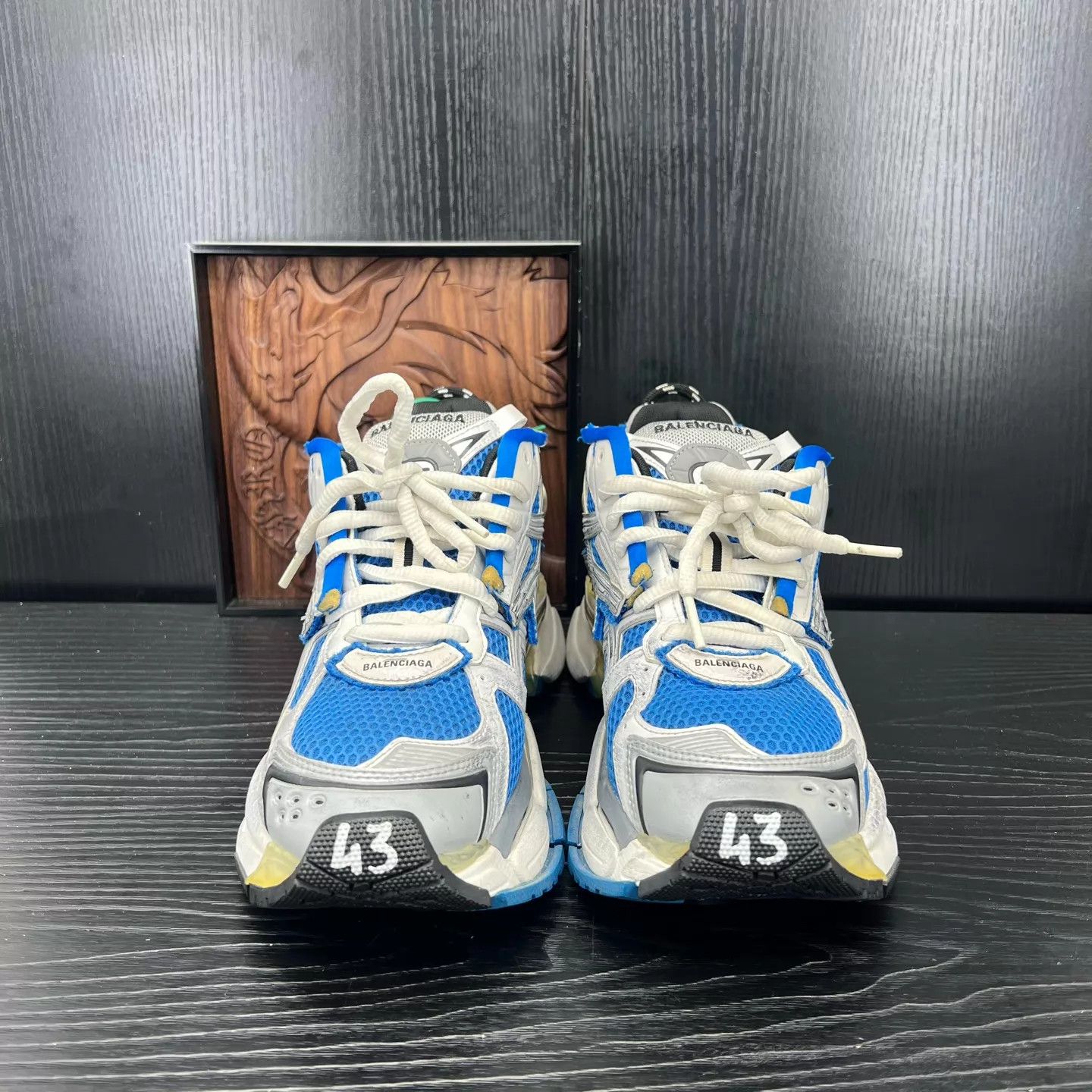 Balenciaga Balenciaga Runner White/Blue Distressed 43 Mint Size US 10 / EU 43 - 4 Thumbnail