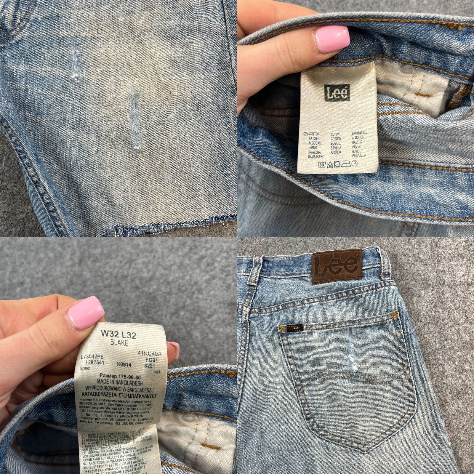 Lee Lee Denim Shorts 32 Blue Light Wash Bermuda 5-Pocket Cotton Mens Junior? Size US 32 / EU 48 - 8 Thumbnail