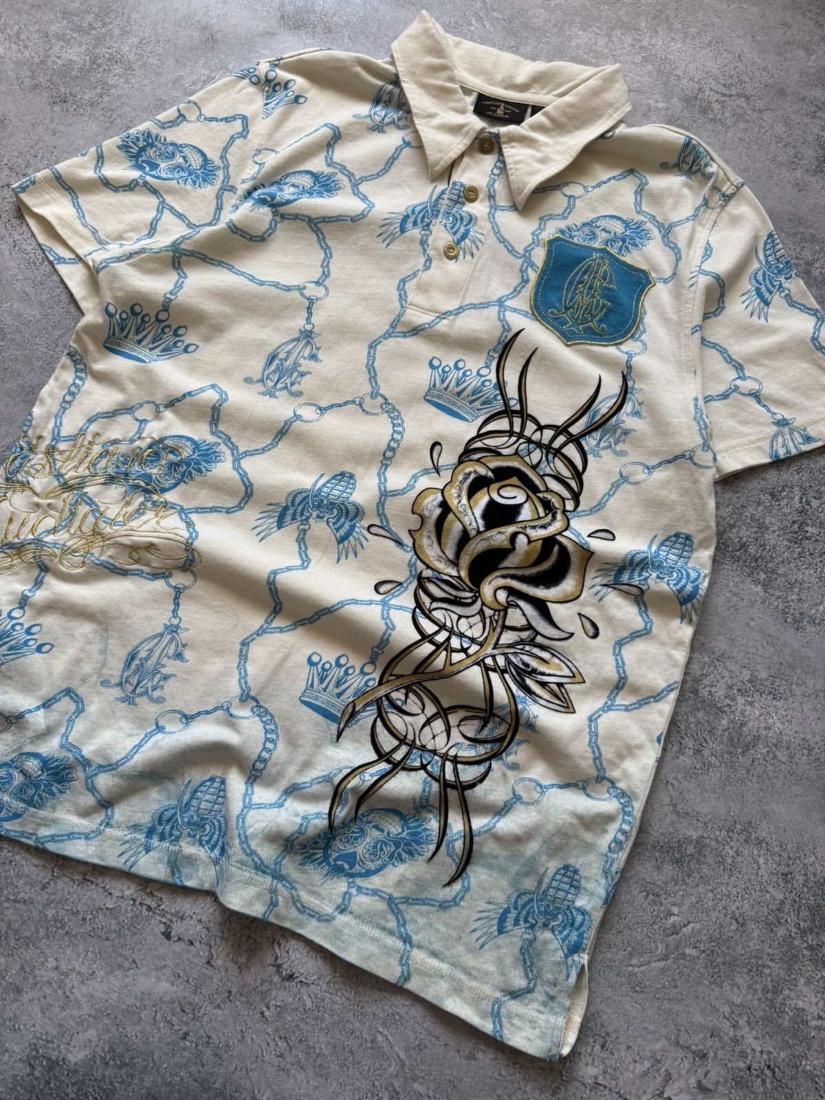 Christian Audigier Vintage Christian Audigier Polo T-Shirt Rare Size US L / EU 52-54 / 3 - 3 Thumbnail