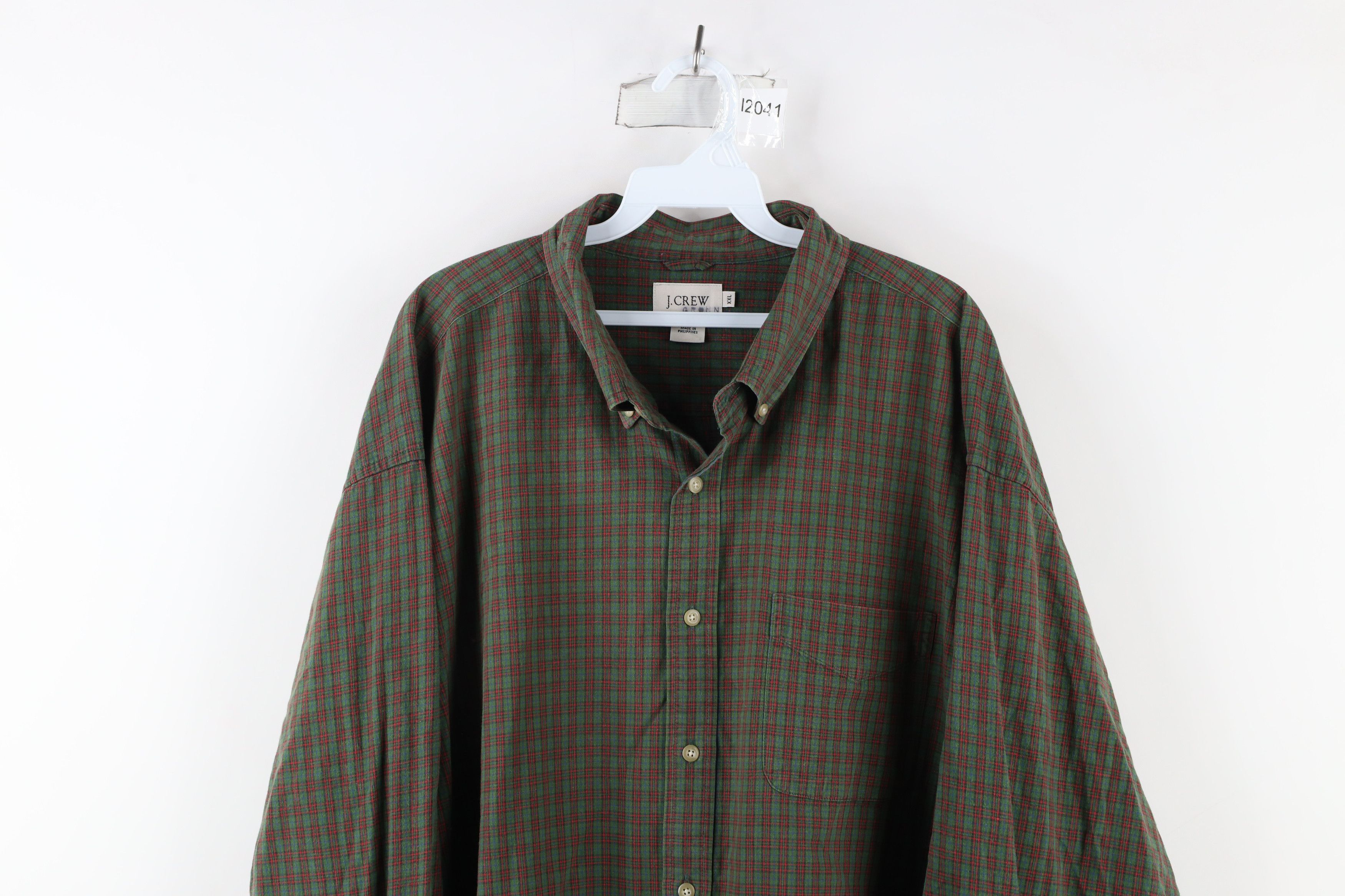 J.Crew × Vintage Vintage 90s J Crew Out Collared Button Down Shirt Plaid Size US XXL / EU 58 / 5 - 2 Thumbnail