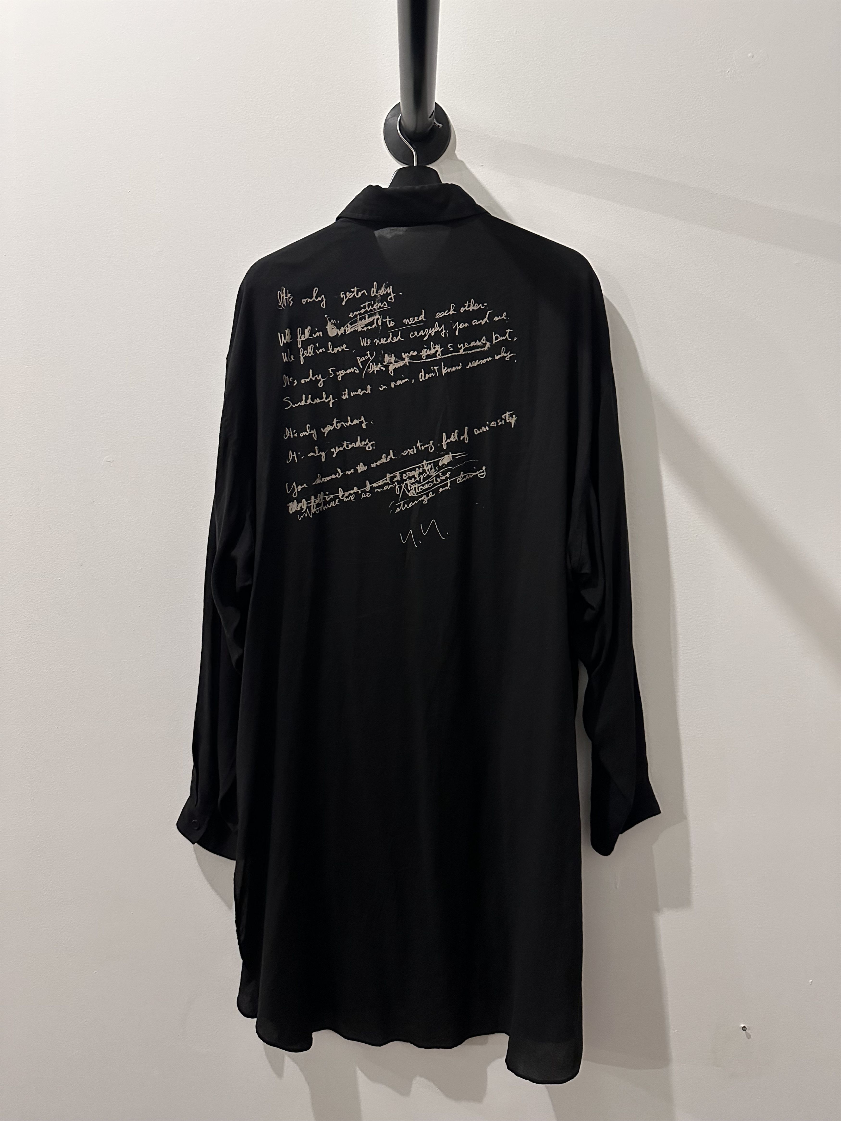 Yohji Yamamoto Yohji Yamamoto Pour Homme Tencel Back letters shirts Size US L / EU 52-54 / 3 - 4 Thumbnail