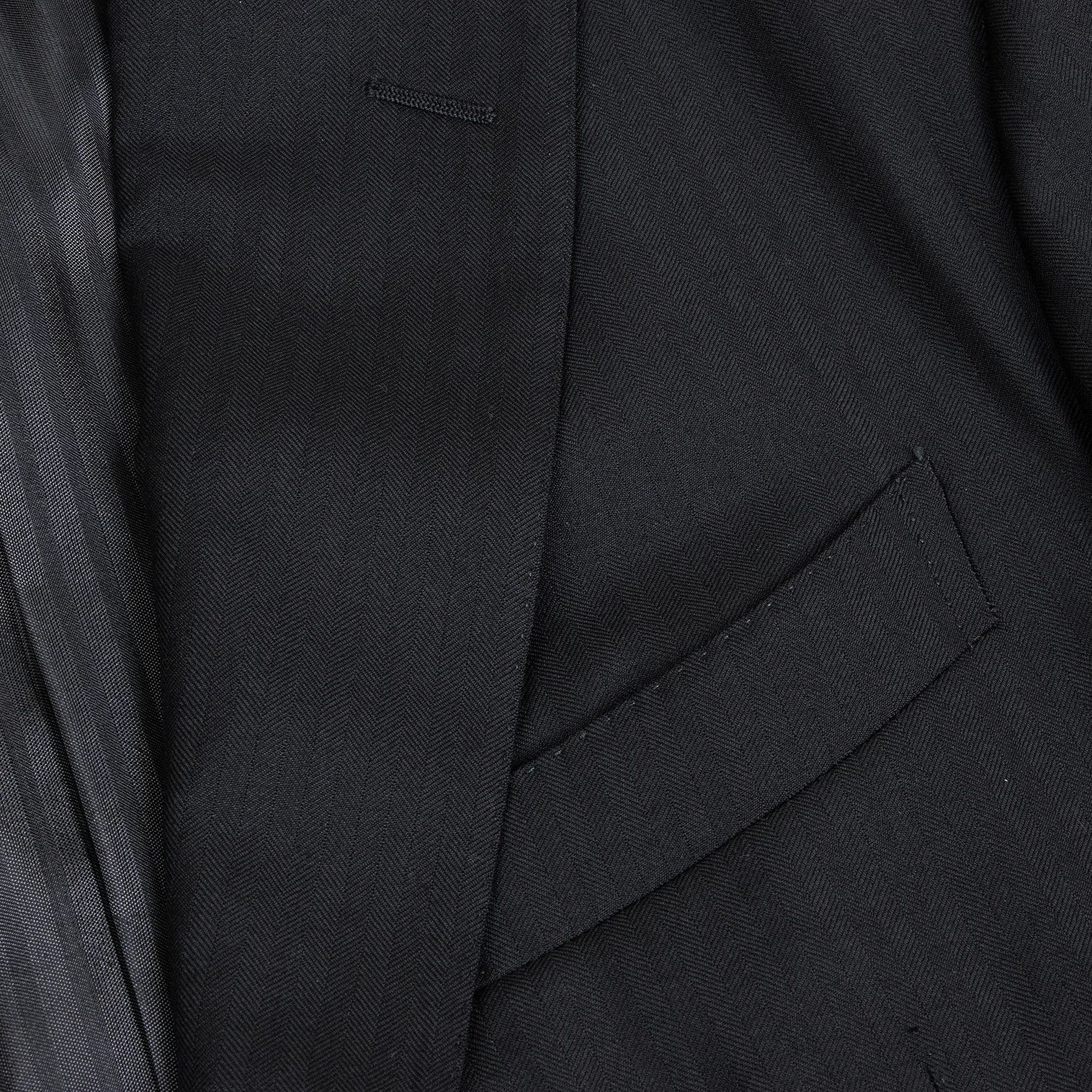 Dries Van Noten Wool Shadow Stripe 2B Jacket in Black Size 50 Size US M / EU 48-50 / 2 - 5 Thumbnail