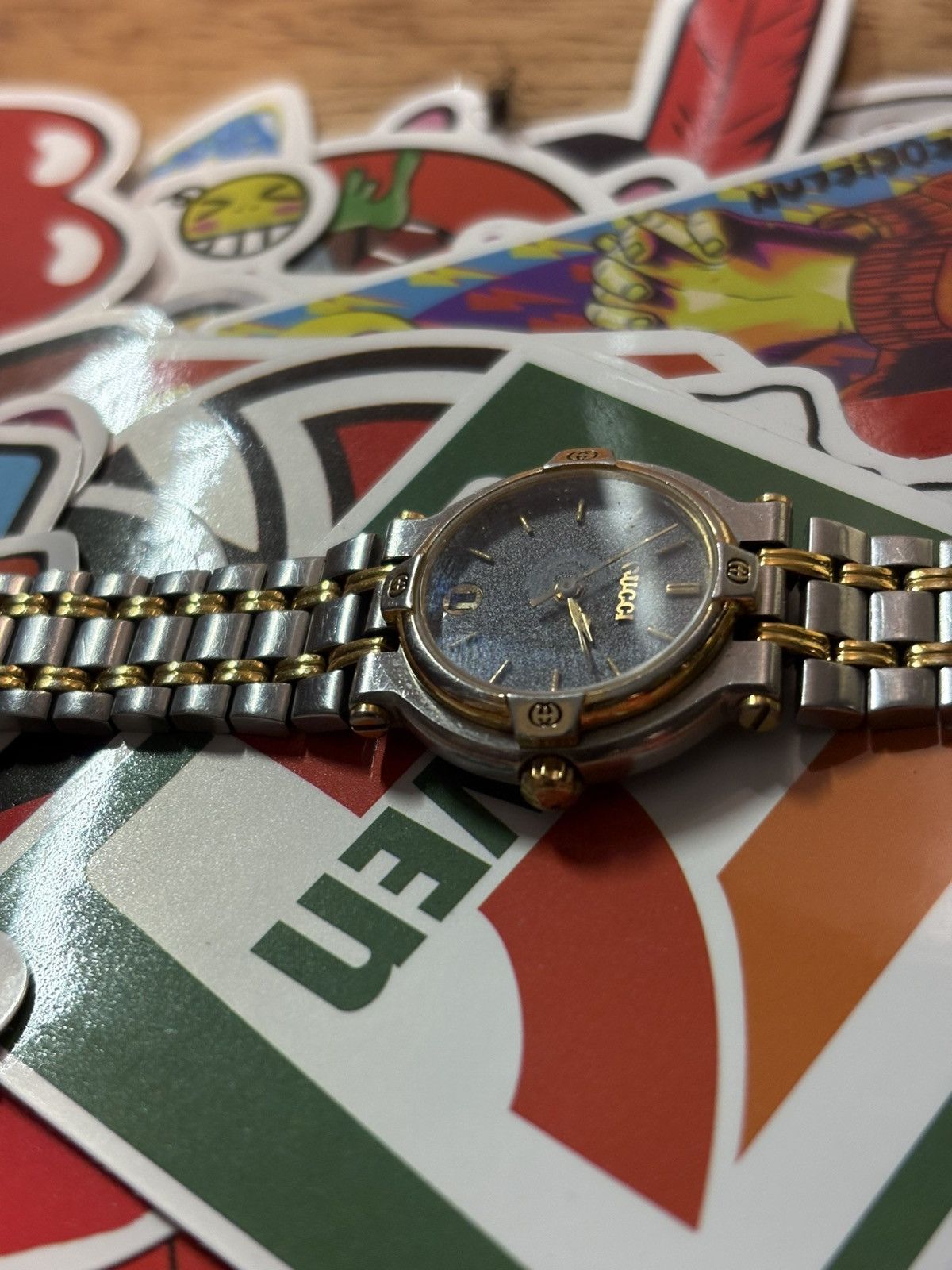 Gucci VINTAGE 1984 TWO TONE CREAM DIAL GUCCI 9000L JAPAN EXCLUSIVE