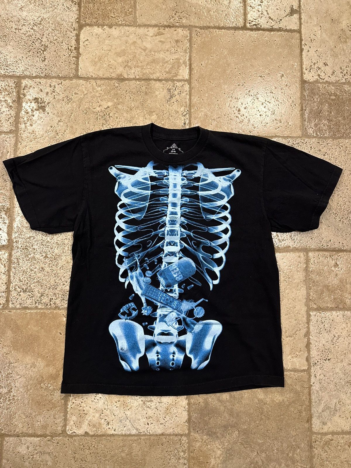 Vintage Vintage X-Ray Human Bones Beer Black Short Sleeve Tee Size US L / EU 52-54 / 3 - 3 Thumbnail