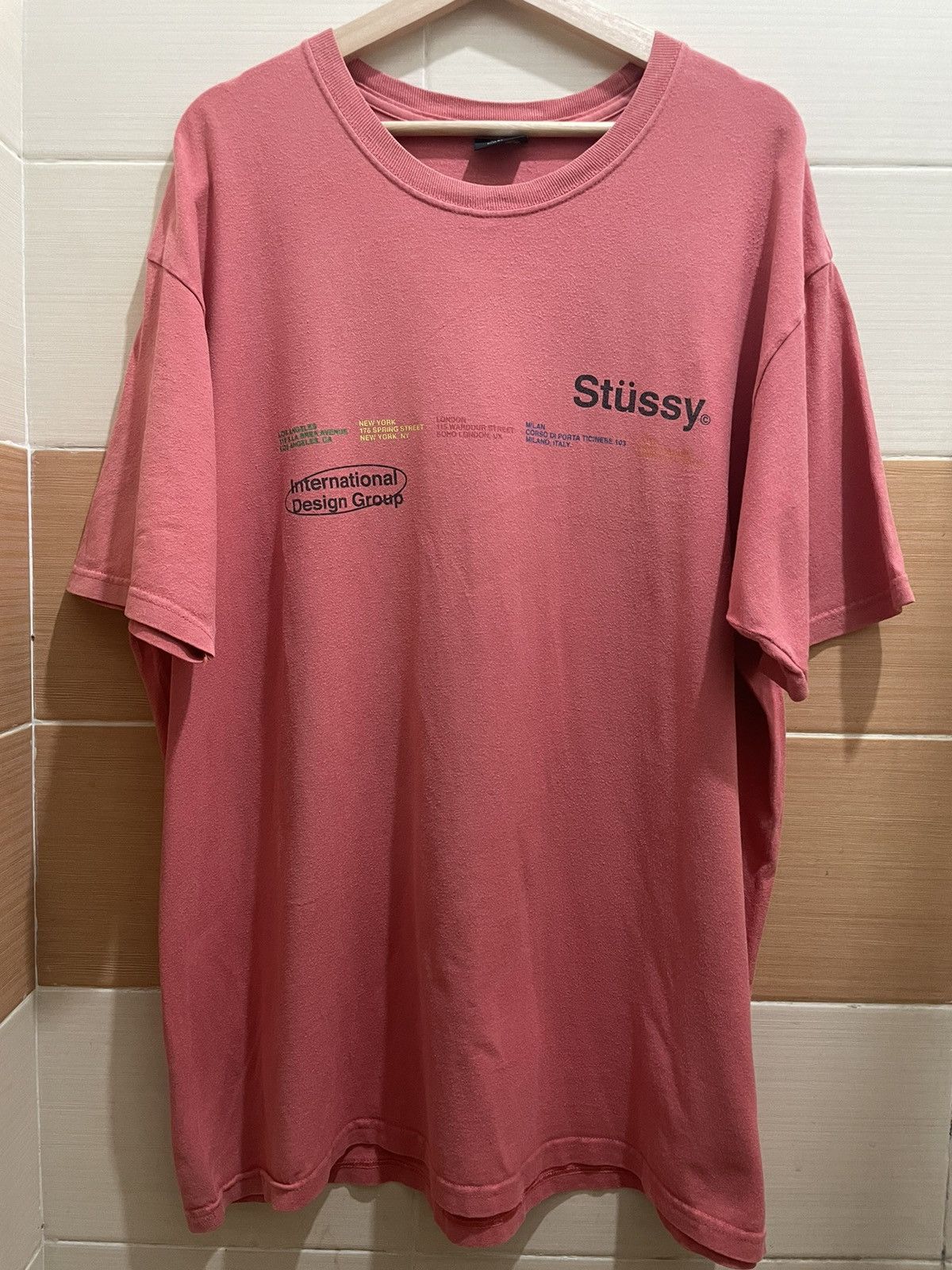 Stussy Stussy city banner red pale size XL | Grailed