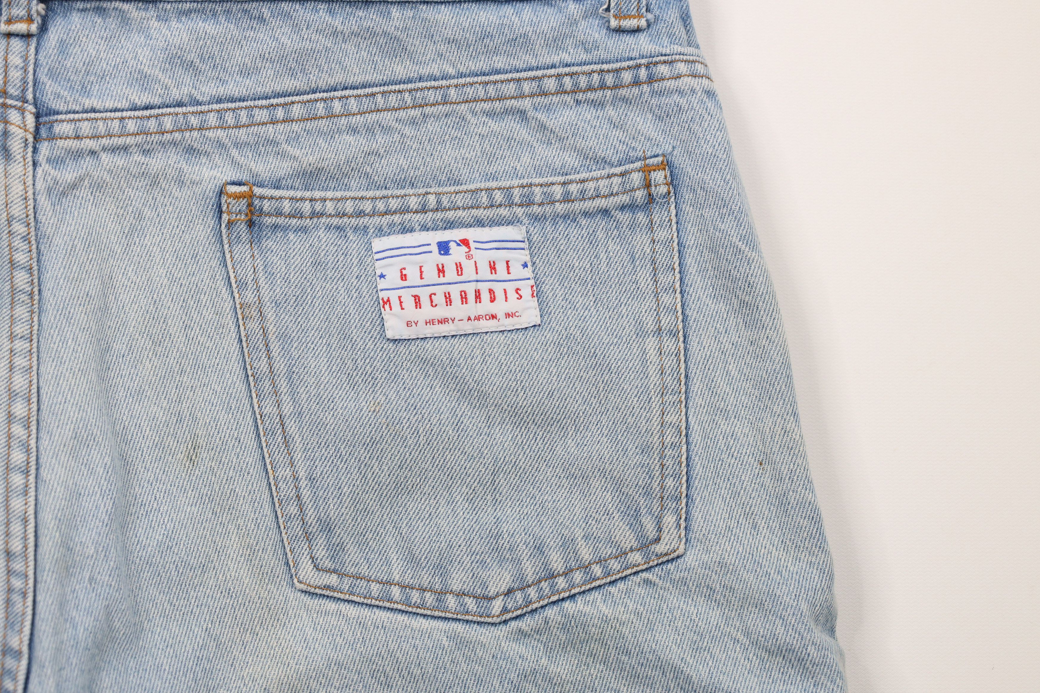 Vintage Vintage 90s MLB Baseball Spell Denim Jean Shorts Jorts USA Size US 36 / EU 52 - 11 Thumbnail