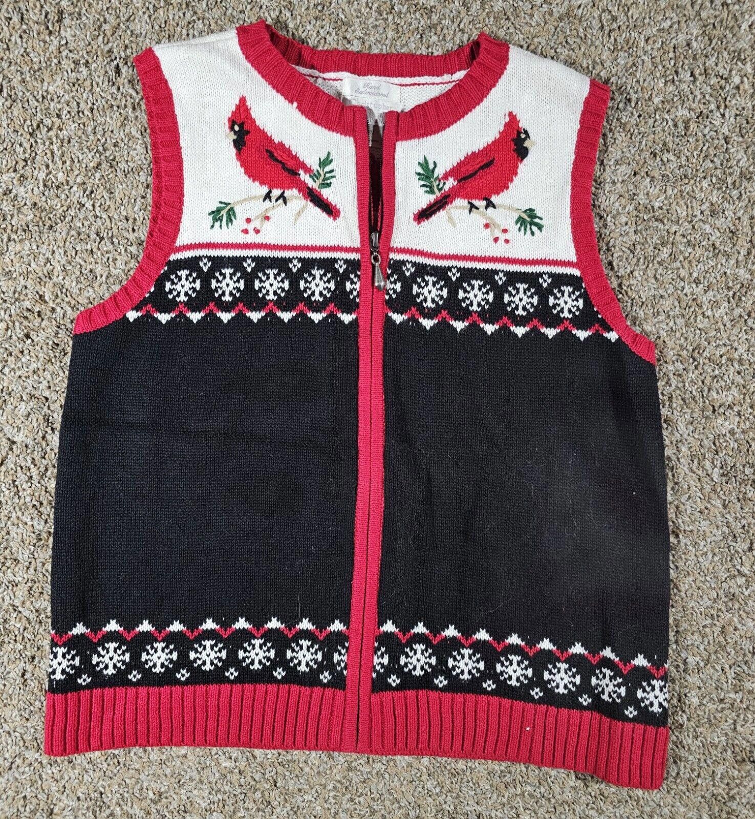 Designer Christopher Banks Christmas Sweater Vest Cardinal PM Zip Up Size M / US 6-8 / IT 42-44 - 1 Thumbnail