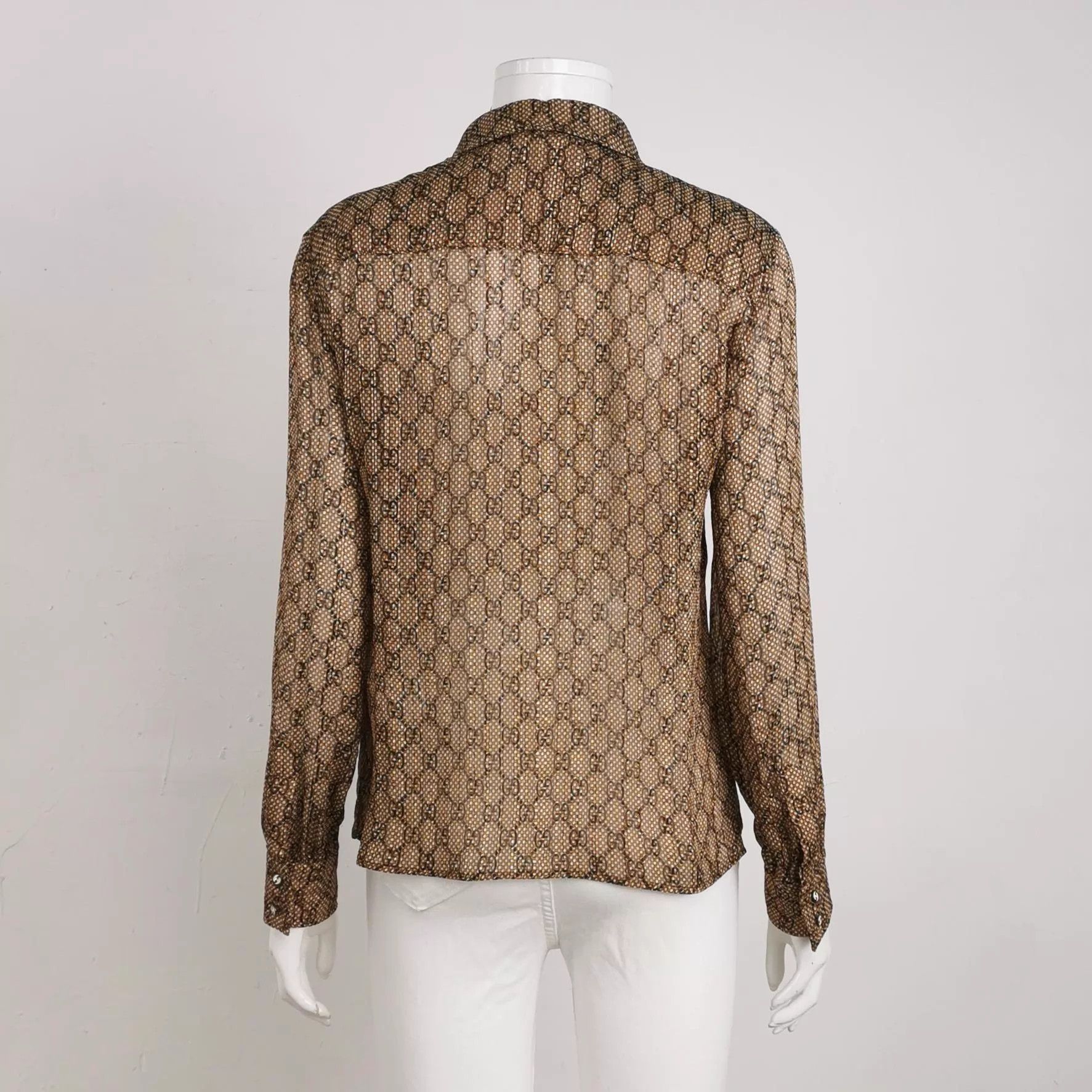 Gucci Gucci GG Supreme all over logo women's shirt Size S / US 4 / IT 40 - 4 Thumbnail