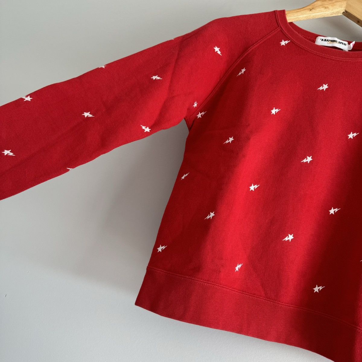 Bape × Nigo × Vintage Bape Sta Star Pattern Cropped Crewneck Sweatshirt Size XS / US 0-2 / IT 36-38 - 9 Thumbnail