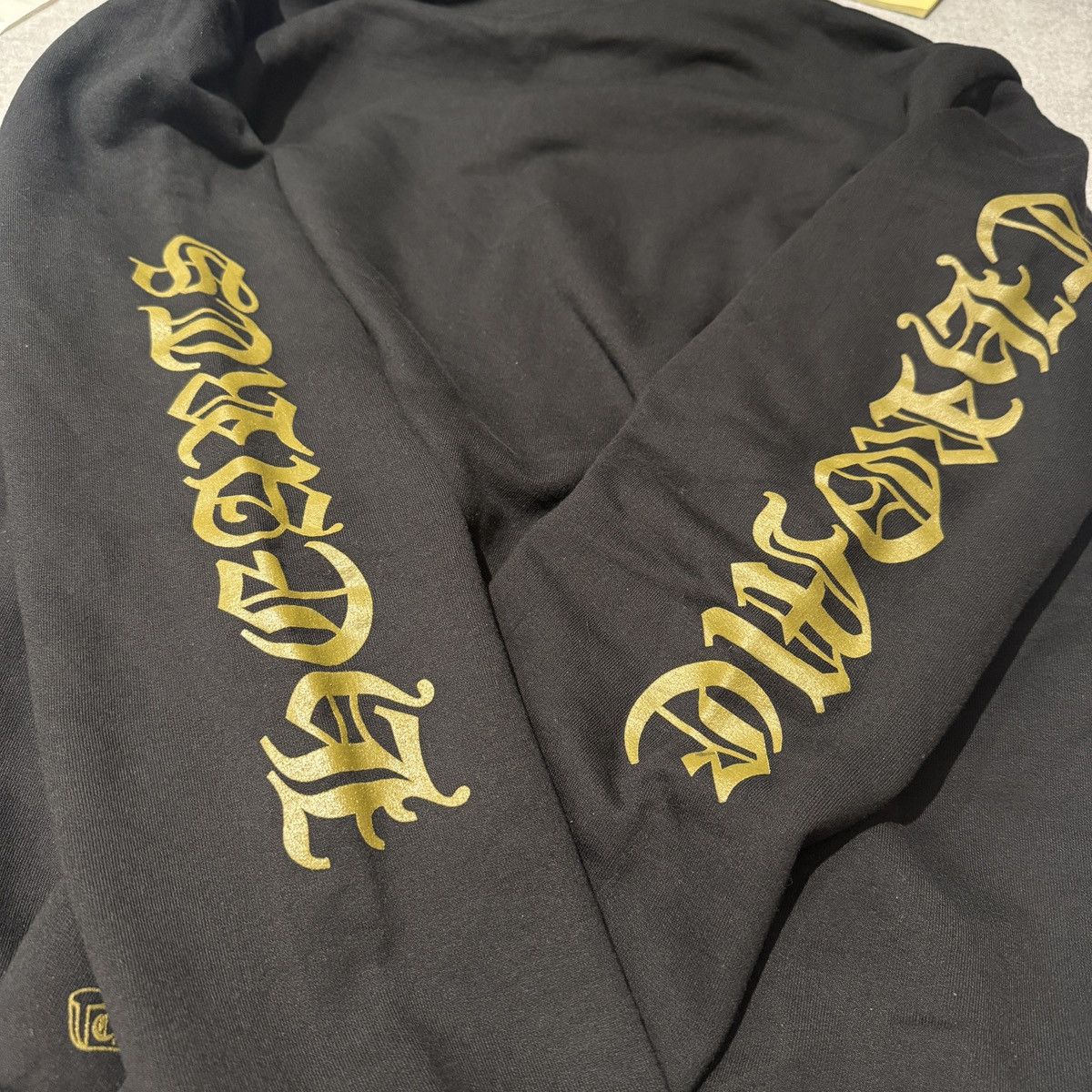 Chrome Hearts Chrome Hearts Black& Gold Glitter Script Zip Up Hoodie Size US L / EU 52-54 / 3 - 4 Thumbnail