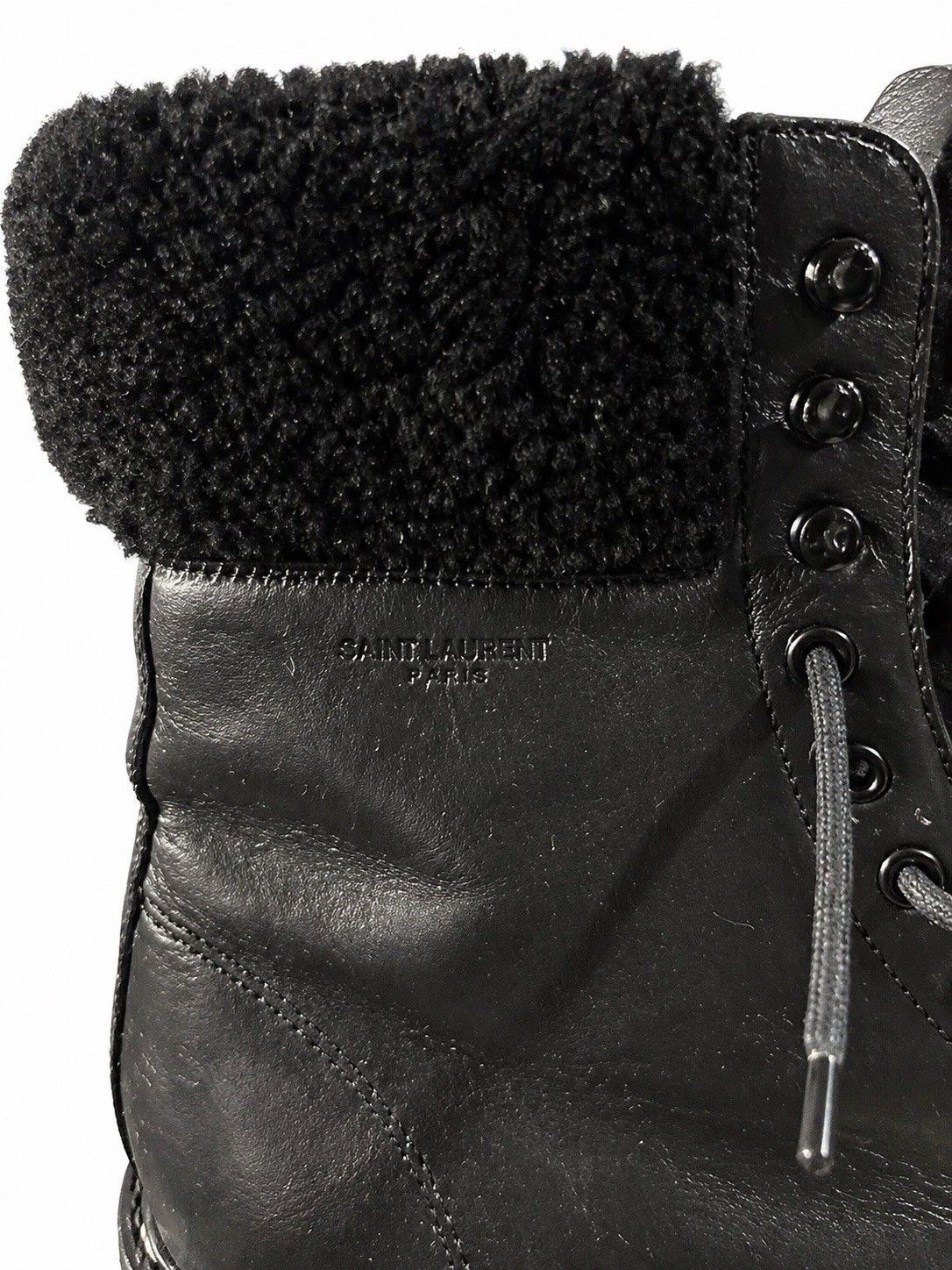 Saint Laurent Paris Saint Laurent Black Shearling Combat Boots Mid-Calf SZ41 Size US 8 / EU 41 - 6 Thumbnail
