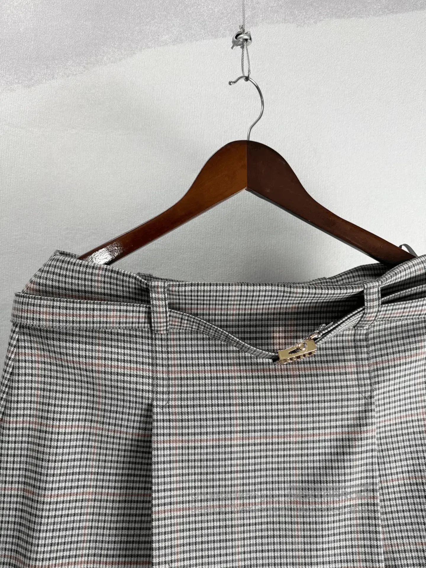 Miu Miu Miu Miu Plaid Letter Gold Buckle Skirt. Size 37" - 2 Thumbnail