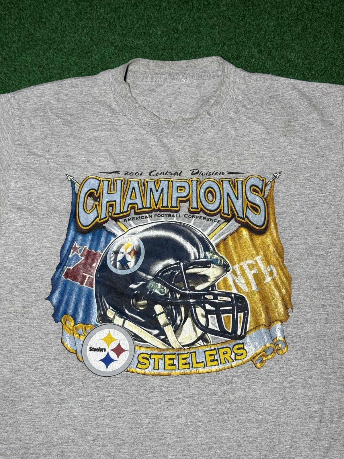 NFL Vintage Pittsburgh Steelers Helmet Graphic Y2K NFL T Shirt Size US L / EU 52-54 / 3 - 2 Thumbnail