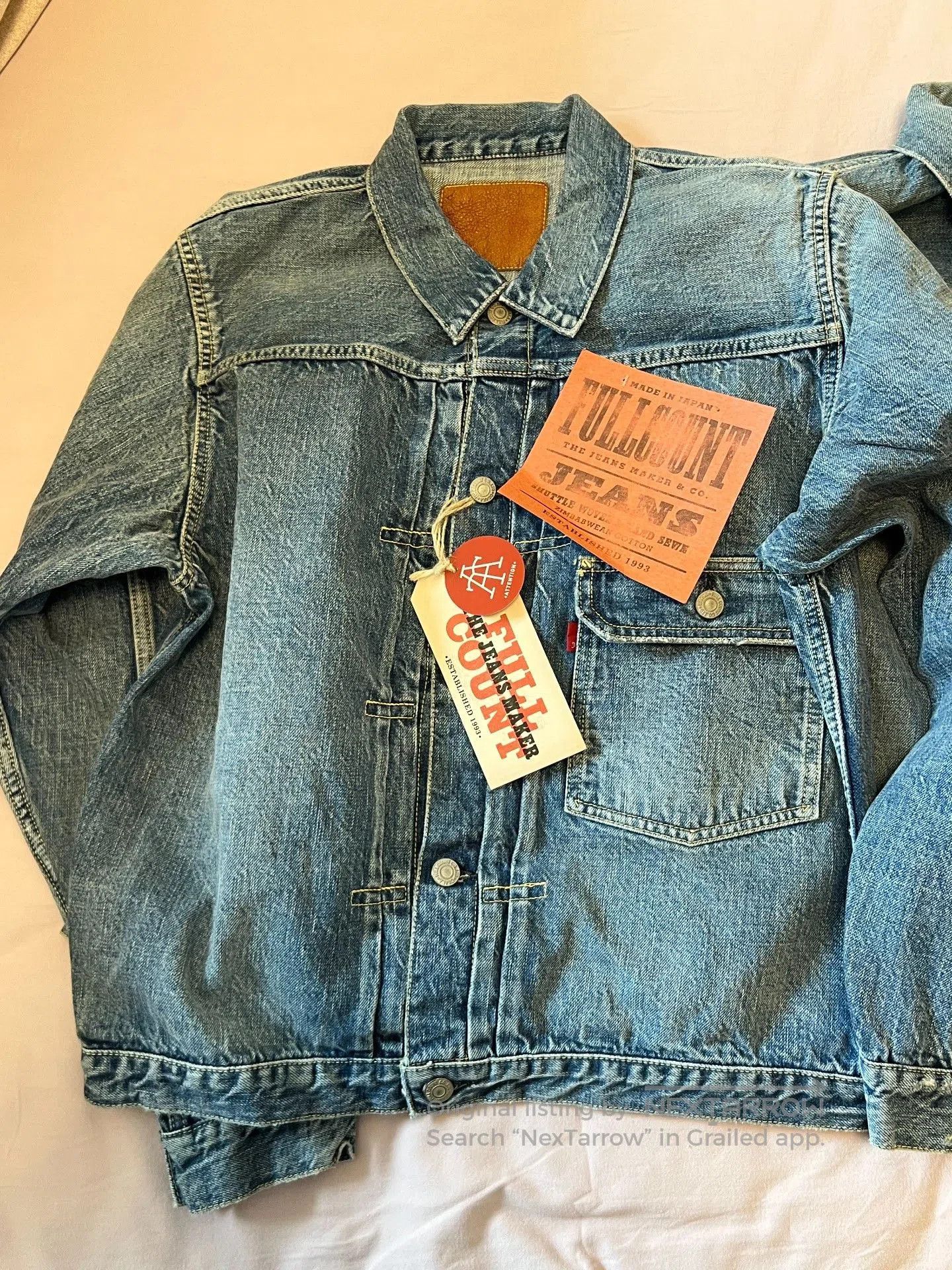 Full Count & Co. FULLCOUNT Washed Type1 Denim Jacket. Size US XXS / EU 40 - 1 Thumbnail