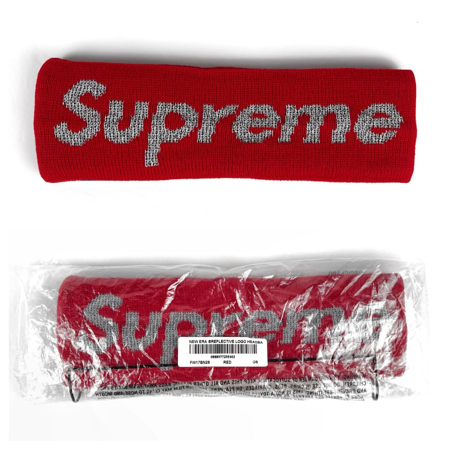 Supreme New Era Reflective Headband Red