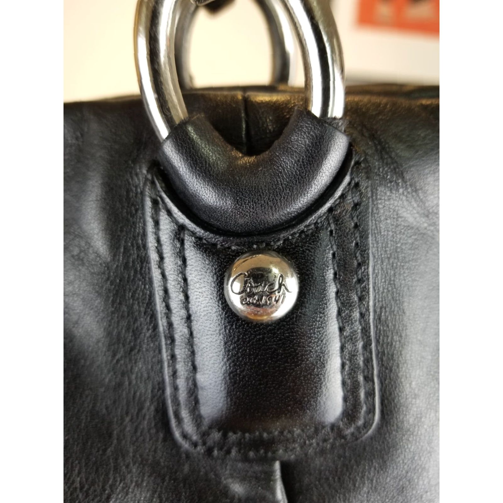 Coach VINTAGE Coach BLACK Leather Shoulder Bag Cross Bag 16814 COACH Y2K Women Medium Size ONE SIZE - 3 Thumbnail