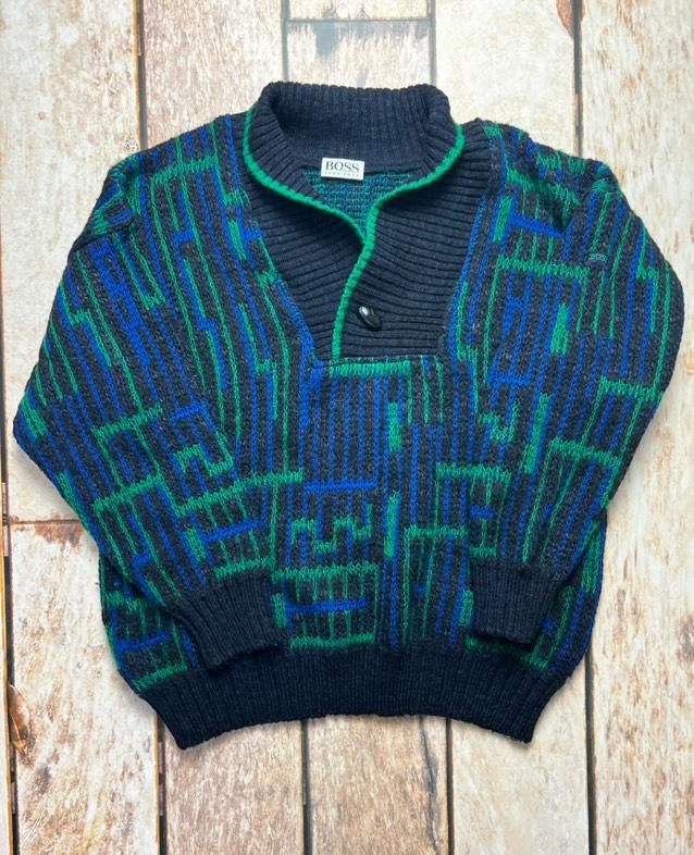 Hugo Boss Hugo Boss wool multicolor sweater Size US L / EU 52-54 / 3 - 1 Thumbnail