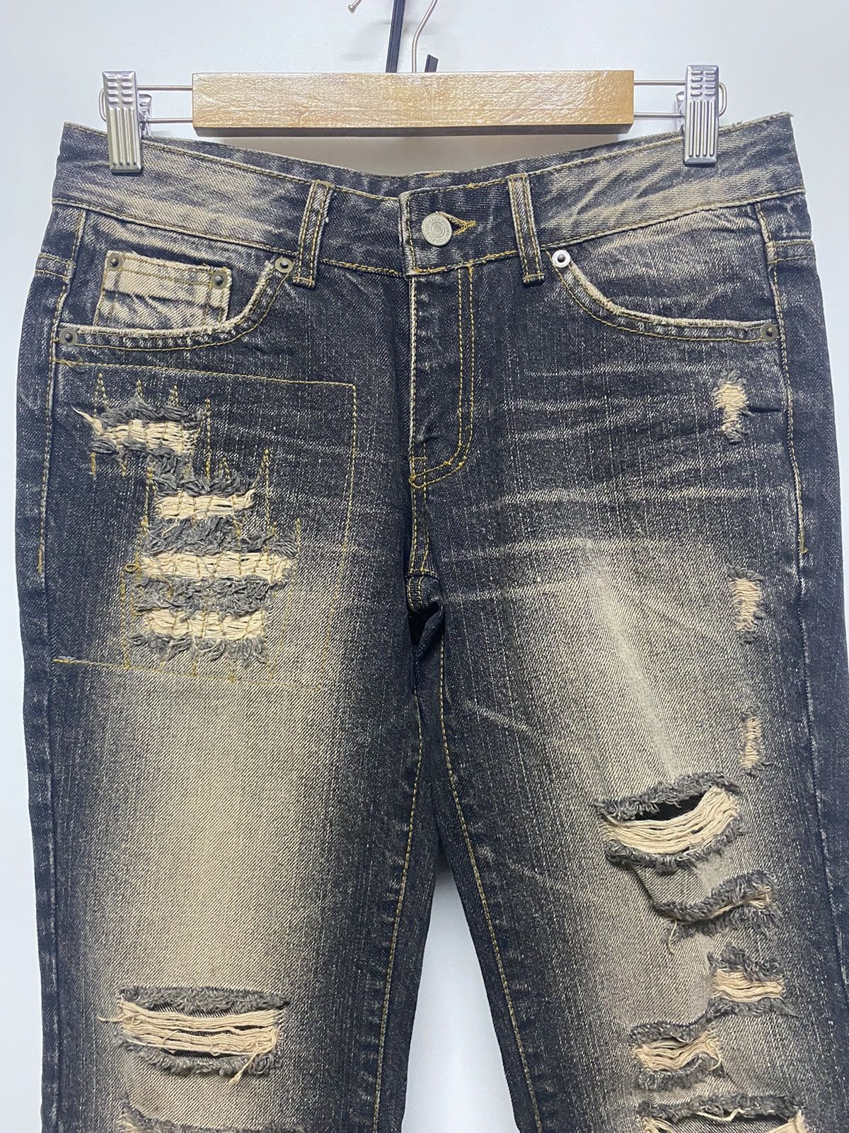 Designer × Japanese Brand FUGA DISTRESSED JEANS FLARED BOOTCUT DENIM PANT Size 30" / US 8 / IT 44 - 3 Thumbnail