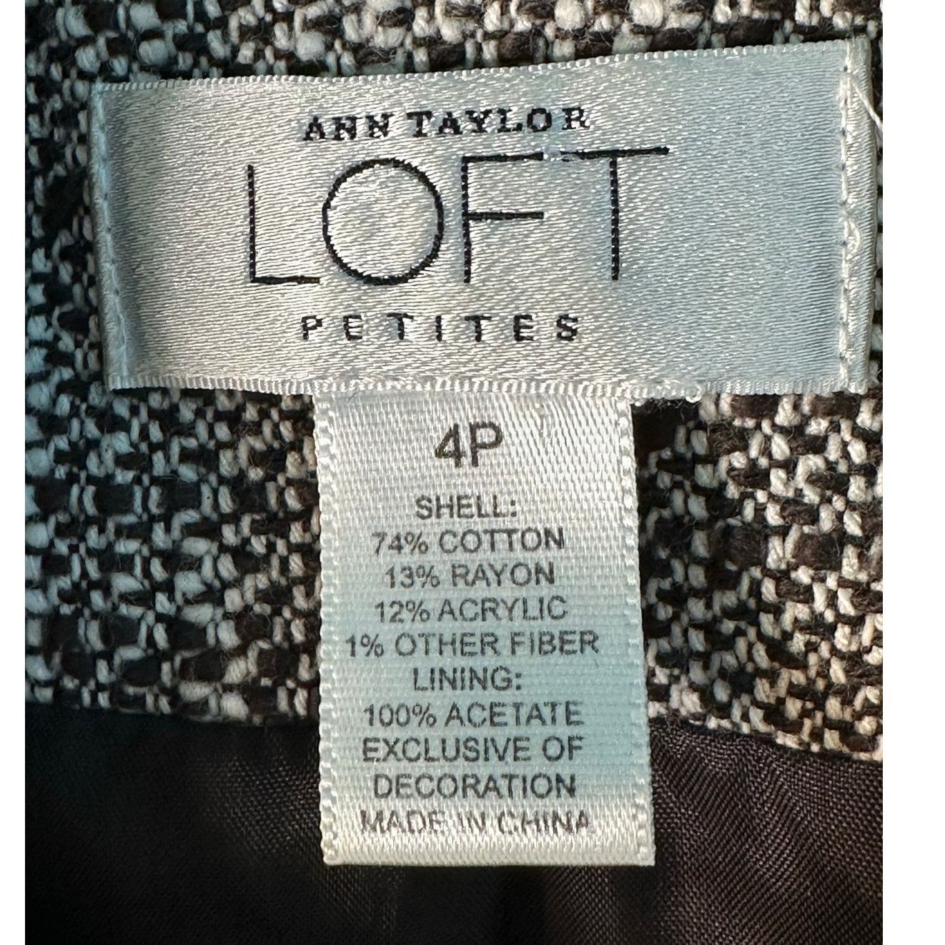 Loft Loft brown tweed 3/4 sleeves buttoned blazer jacket size 4P Size S / US 4 / IT 40 - 3 Thumbnail
