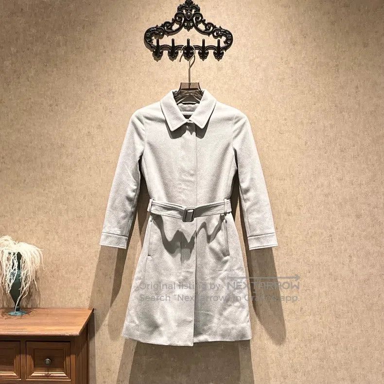 Loro Piana Loro Piana Storm Series Grey Cashmere Belted Cotton Coat Size XXS / US 00 / IT 34 - 1 Thumbnail