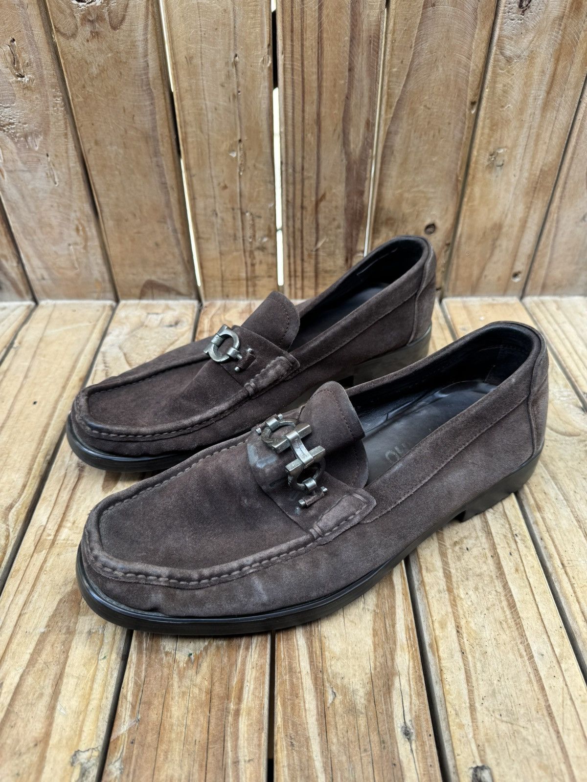 Salvatore Ferragamo Salvatore Ferragamo brown suede leather loafers EUR 42 EE Size US 8 / EU 41 - 22 Thumbnail
