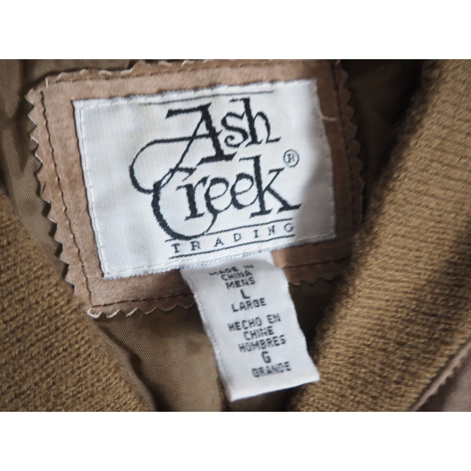 ASH VTG Ash Creek Leather Bomber Jacket Coat Mens L 90s Full Zip Lined Brown Zip Jacket - Casual Vintage 90s Bomber Mens L Brown Leather Ash Creek Size US L / EU 52-54 / 3 - 5 Thumbnail