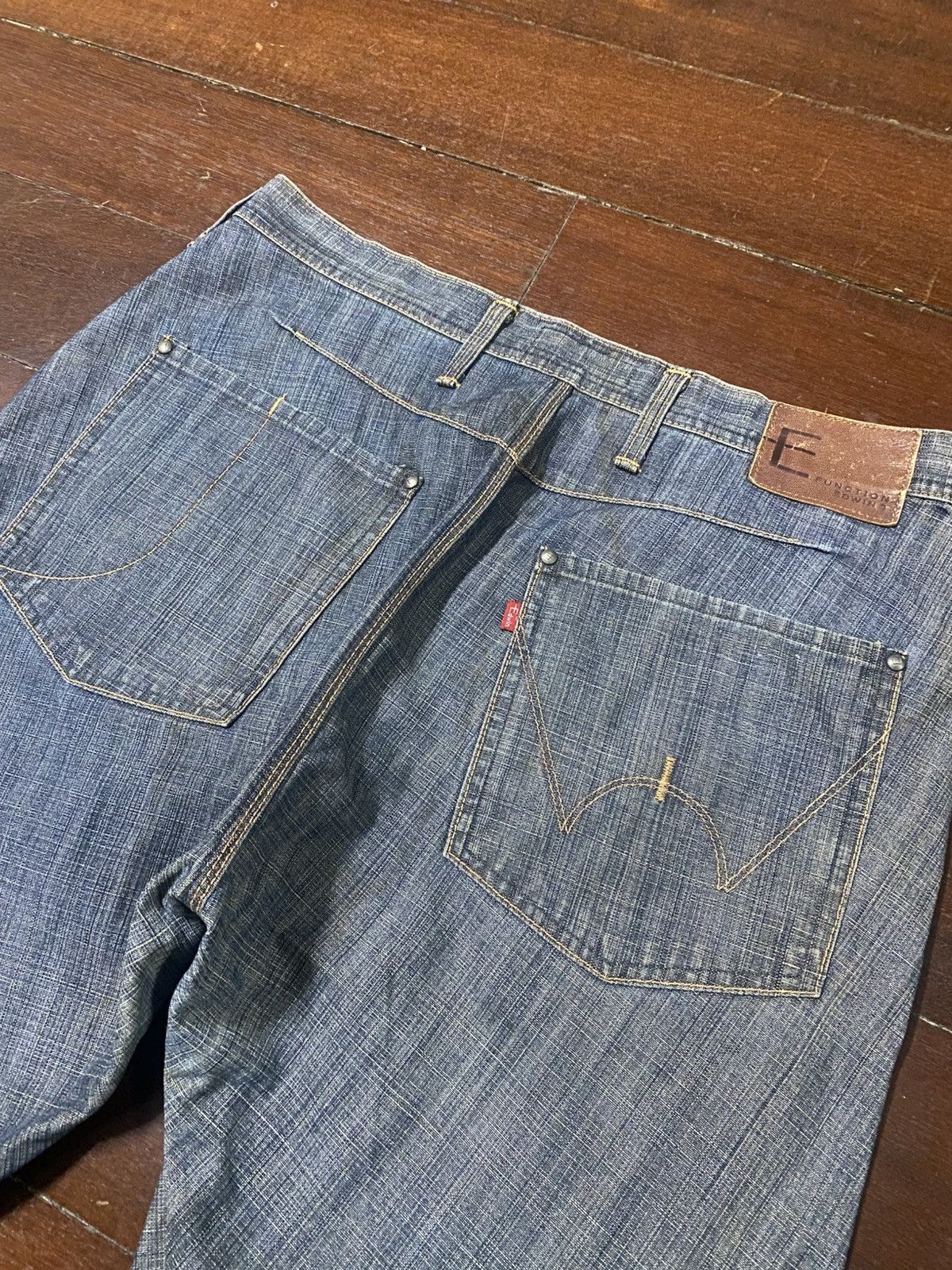 Edwin Vtg Wide Leg Jeans Edwin E Function Loose Denim Jnco Y2k Size US 35 - 17 Thumbnail