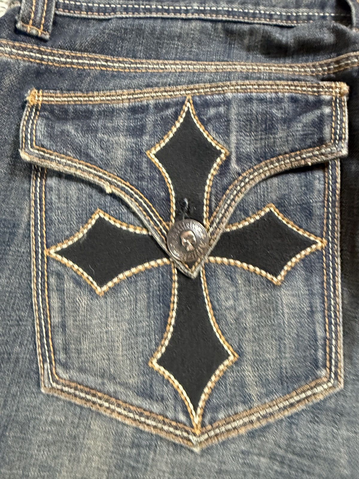 Affliction Affliction Jeans Y2K denim pants big logo cross Size US 40 / EU 56 - 3 Thumbnail