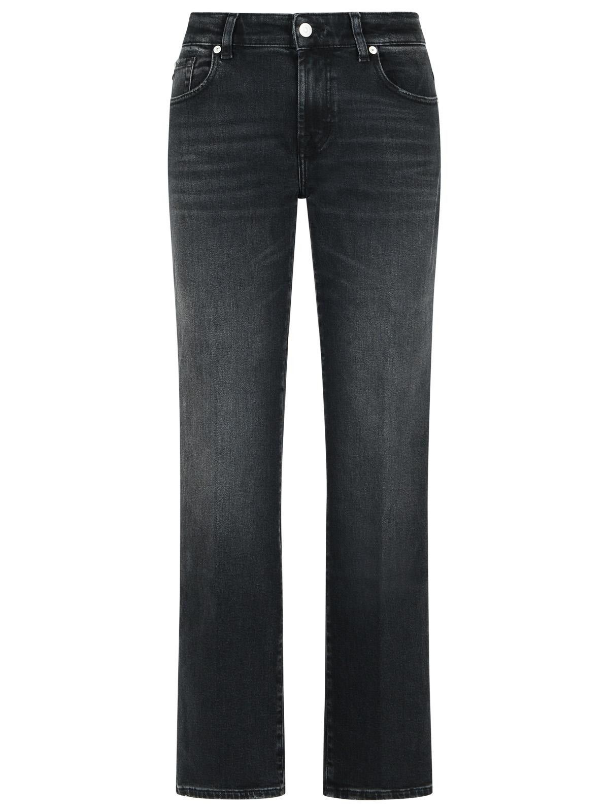 7 For All Mankind 7 FOR ALL MANKIND 'Calie Straight' Black Cotton Blend Jeans Size 29" - 1 Thumbnail