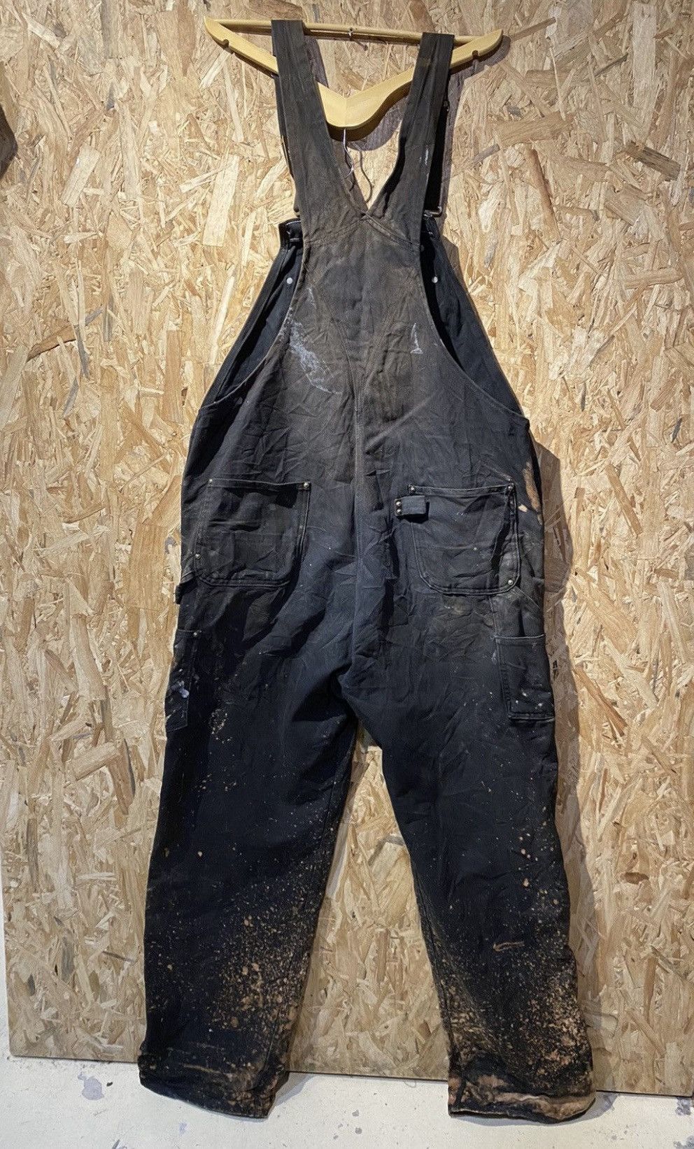 Carhartt × Carhartt Wip × Vintage Carhartt Men's Black Bib Patched /marked Carpenter Dungarees Size US 42 / EU 58 - 2 Thumbnail