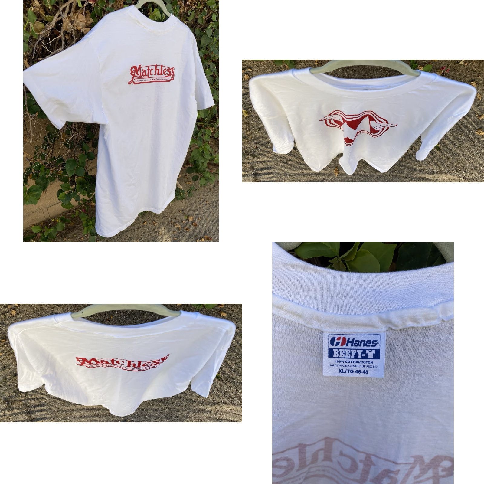 Hanes VINTAGE Hanes Beefy-T T Shirt Motorcycle Single Stitch XL White Mens Size US XL / EU 56 / 4 - 9 Thumbnail