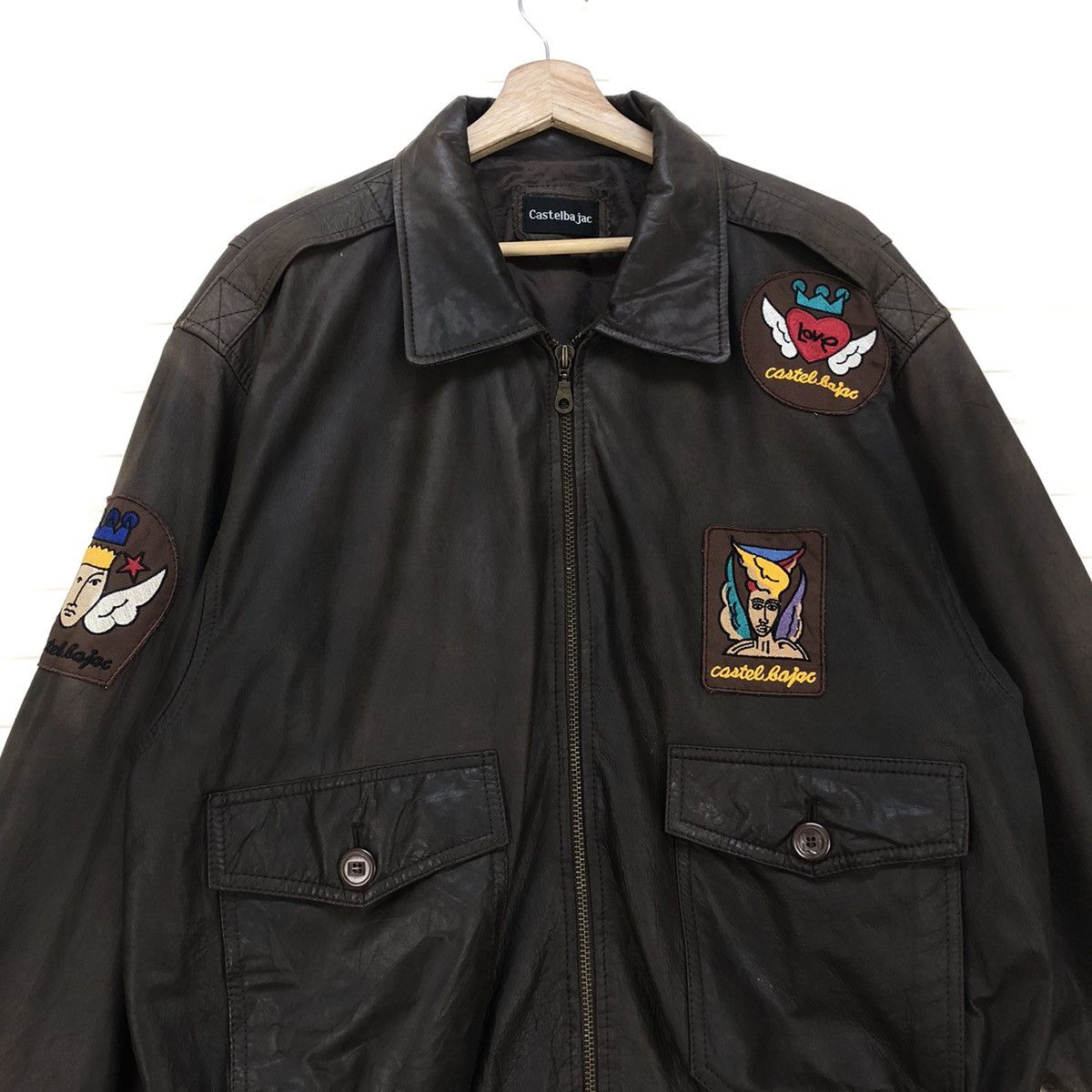 Jean Charles De Castelbajac × Leather Castelbajac Faded Jacket Size US L / EU 52-54 / 3 - 4 Thumbnail