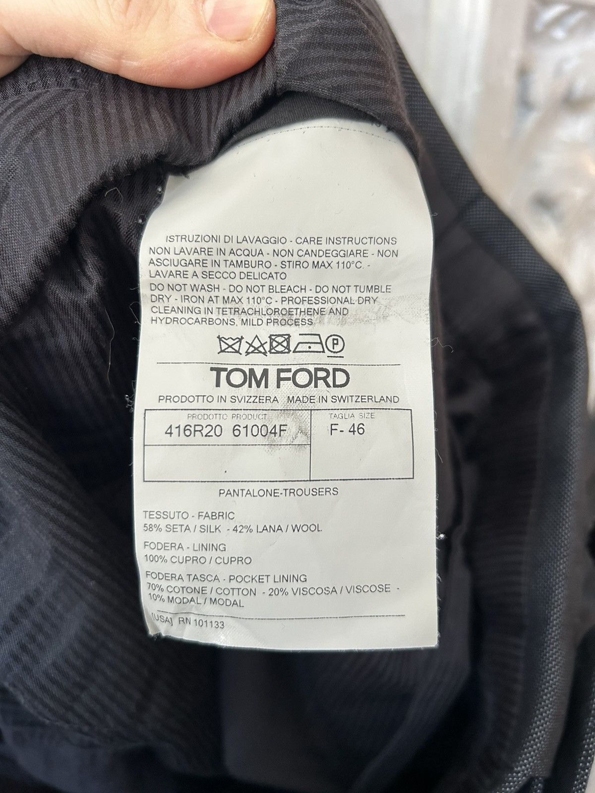 Tom Ford Tom Ford Men’s Blue Silk Sharkskin Suit Size 36R Size 36R - 17 Thumbnail
