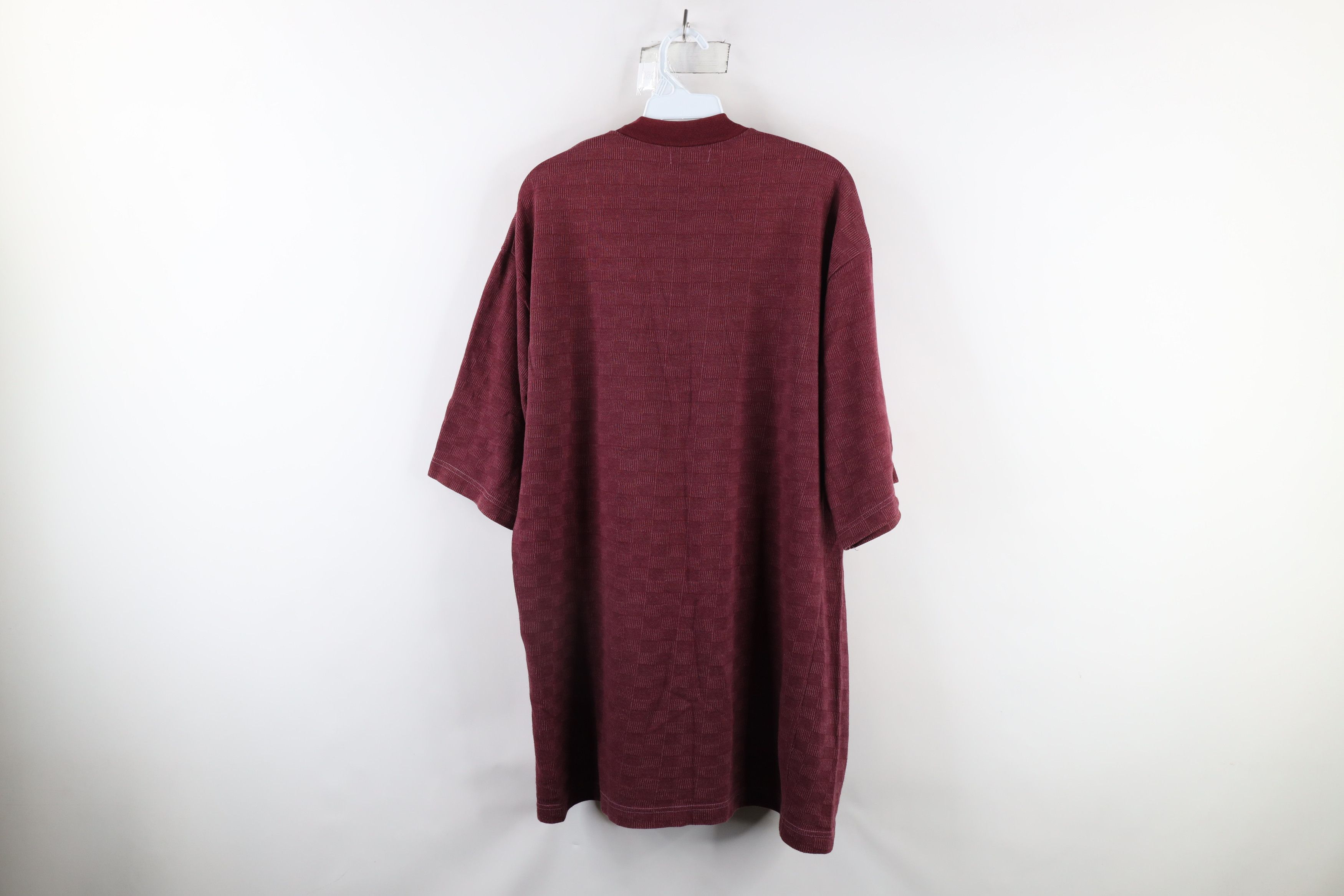 Vintage Vintage 90s Streetwear Fit Checkered Knit Pocket T-Shirt Red Size US L / EU 52-54 / 3 - 7 Thumbnail