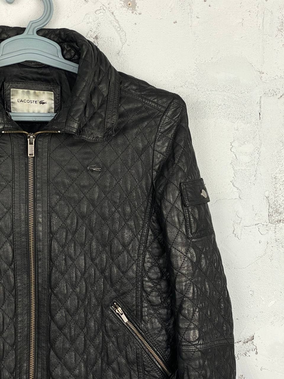 Lacoste Lacoste Genuine Leather Quilted Bomber Jacket Metal Logo Size US S / EU 44-46 / 1 - 3 Thumbnail