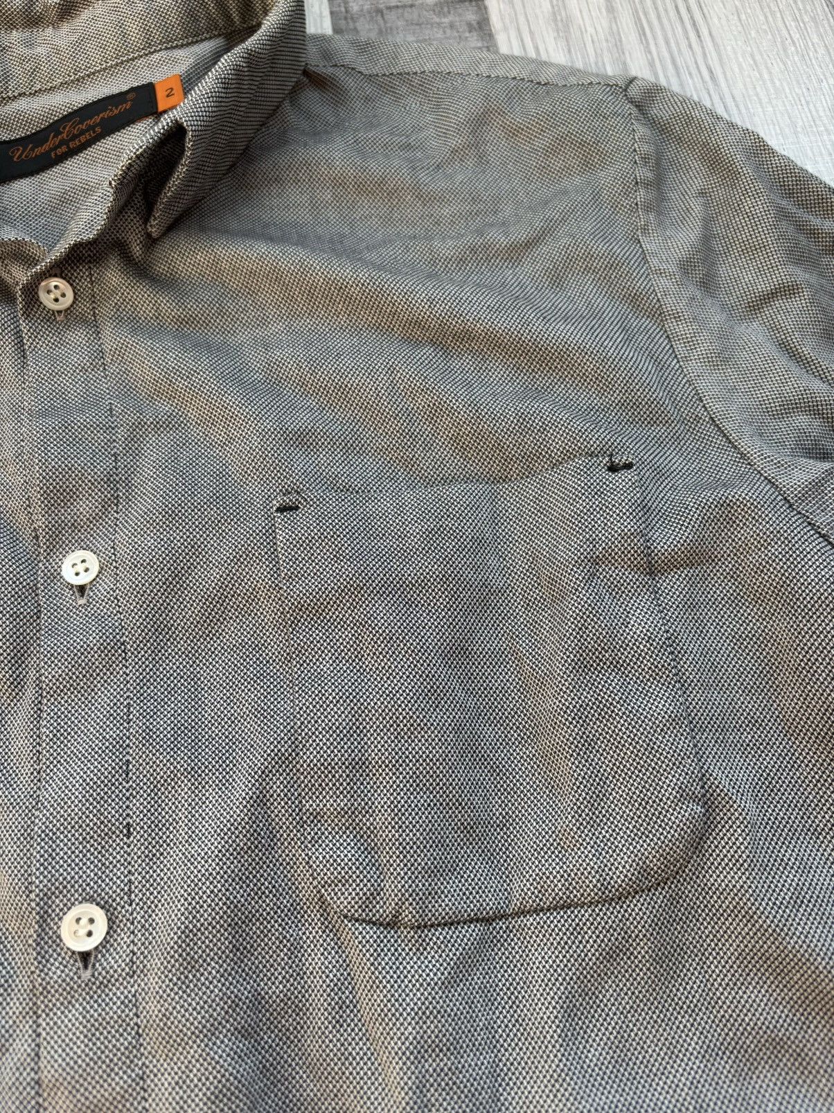 John Undercover × Jun Takahashi × Undercover Undercover 07AW Grey Button Up Down Shirt Size US M / EU 48-50 / 2 - 4 Thumbnail