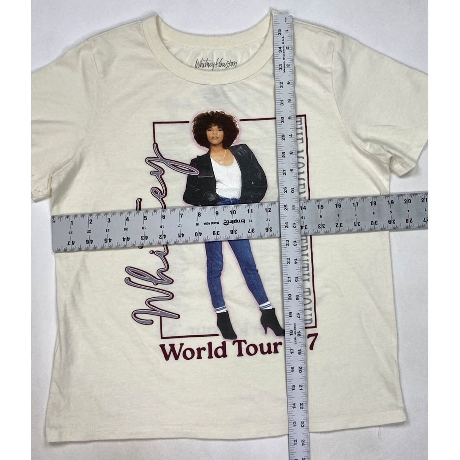 Vintage Whitney Houston The Movement Of Truth World Tour 87 T-shirt Women Medium Music Shirt Ivory Short Sleeve Crew Neck Size M / US 6-8 / IT 42-44 - 6 Thumbnail