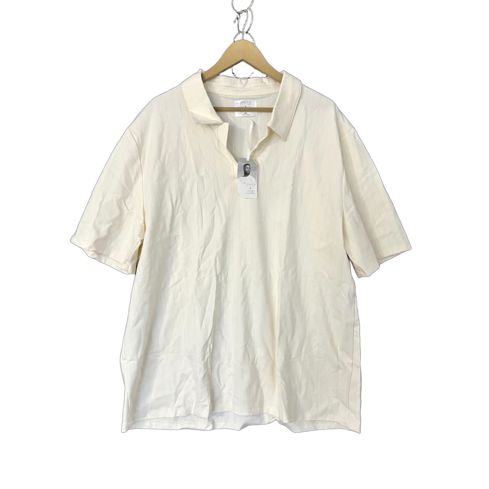 Vintage Ladarius Campbell STYLUS X Men's Stripe Shirt Ivory Polo 2XL Size US XXL / EU 58 / 5 - 1 Thumbnail