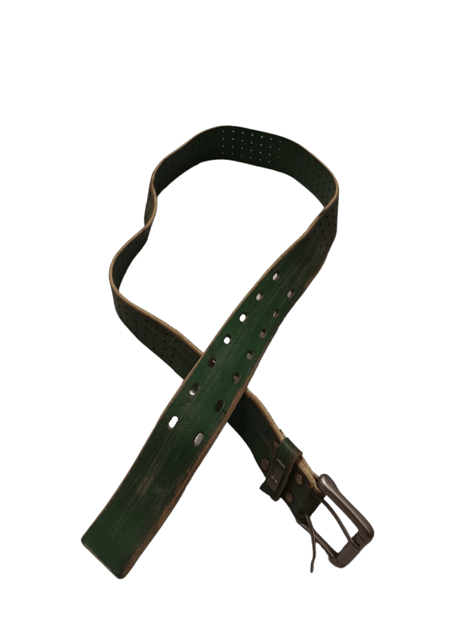 ASK Green Leather Belt (F236) Waist 29 - 35