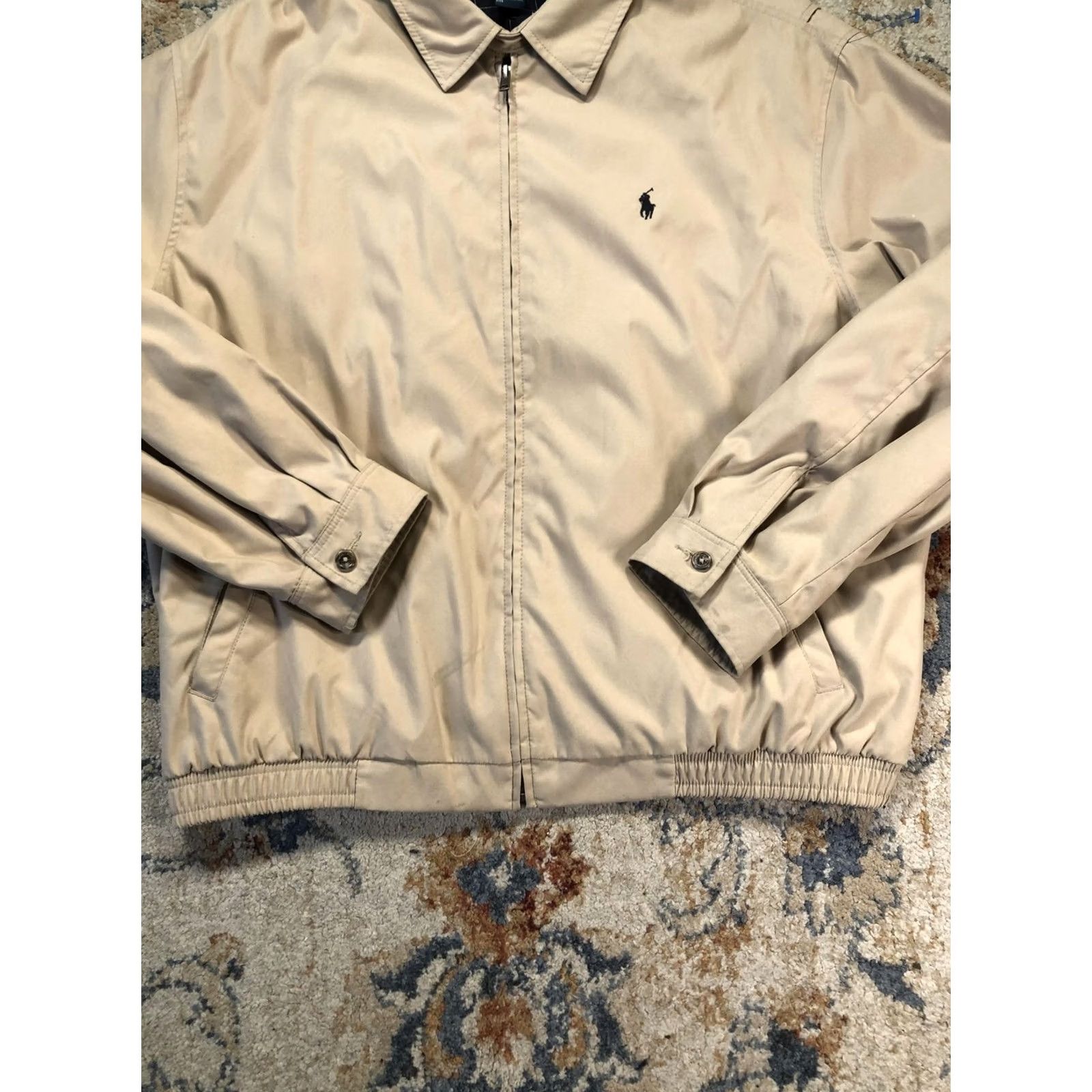 Polo Ralph Lauren Polo Ralph Lauren Jacket XL Beige Microfiber Windbreaker Lined Full Zip Mens Size US XL / EU 56 / 4 - 5 Thumbnail