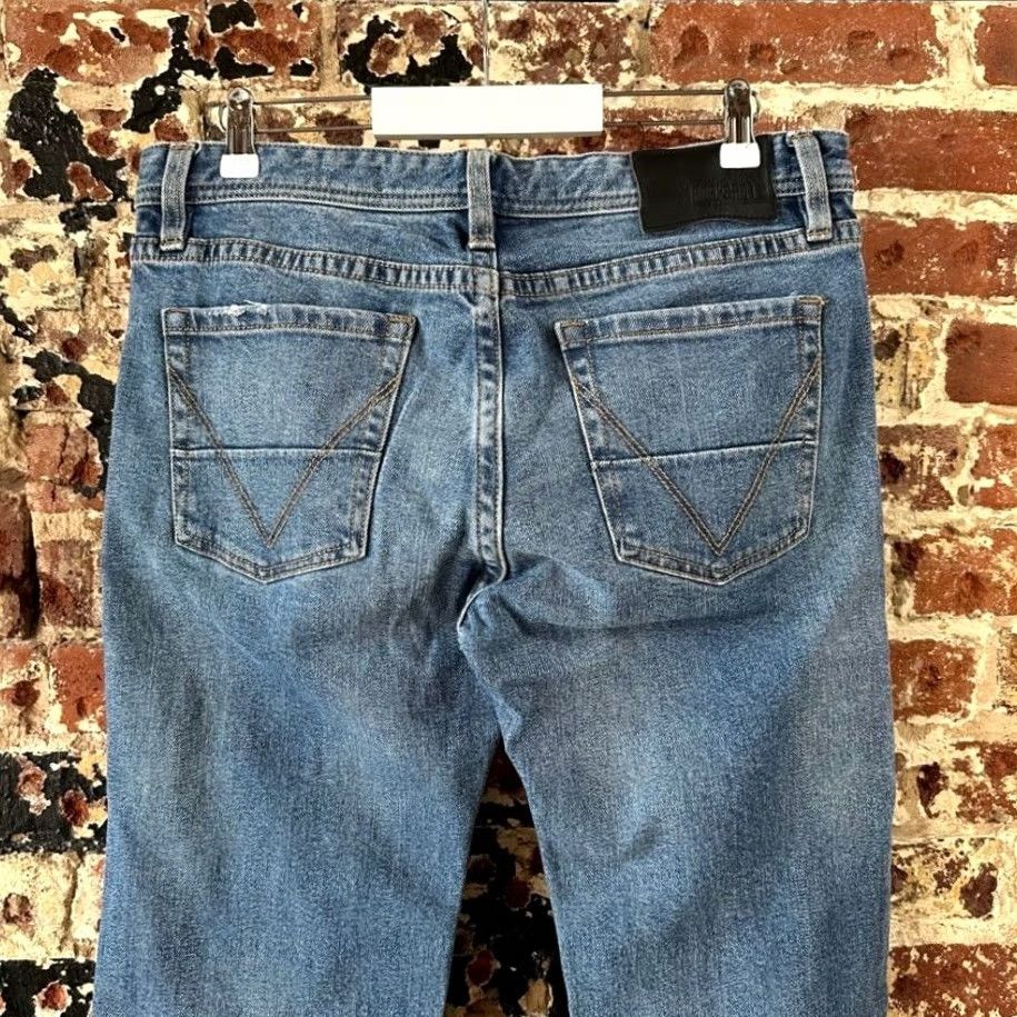 Rock & Roll Denim Cowboy Slim Revolver Straight Blue Denim Jeans 