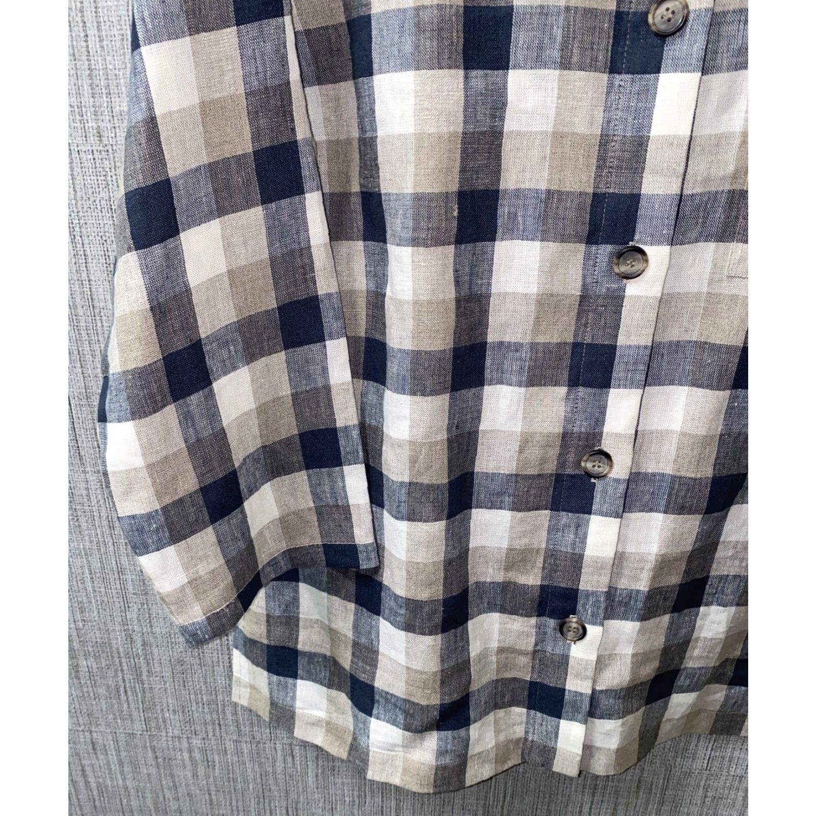 Orvis Orvis Womens Plaid Linen Button-Up Shirt Long Sleeve Size 16 Multicolor Size XXL / US 16-18 / IT 52-54 - 4 Thumbnail