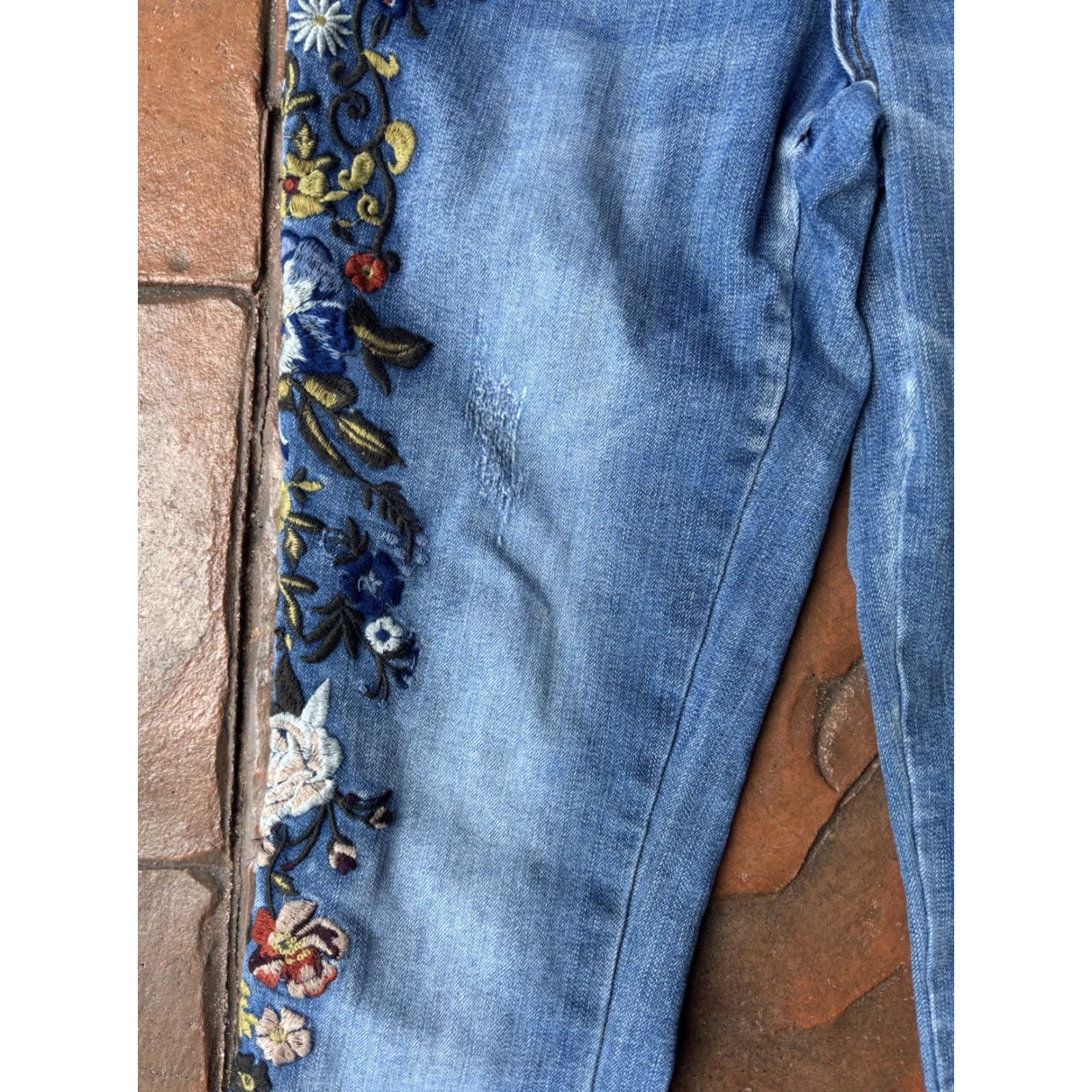 Denime William Rast Jeans Floral Patch Denim Cotton Stretch Skinny Leg Jeans Womens 26 Blue Modern Vintage No Size 26" / US 2 / IT 38 - 5 Thumbnail