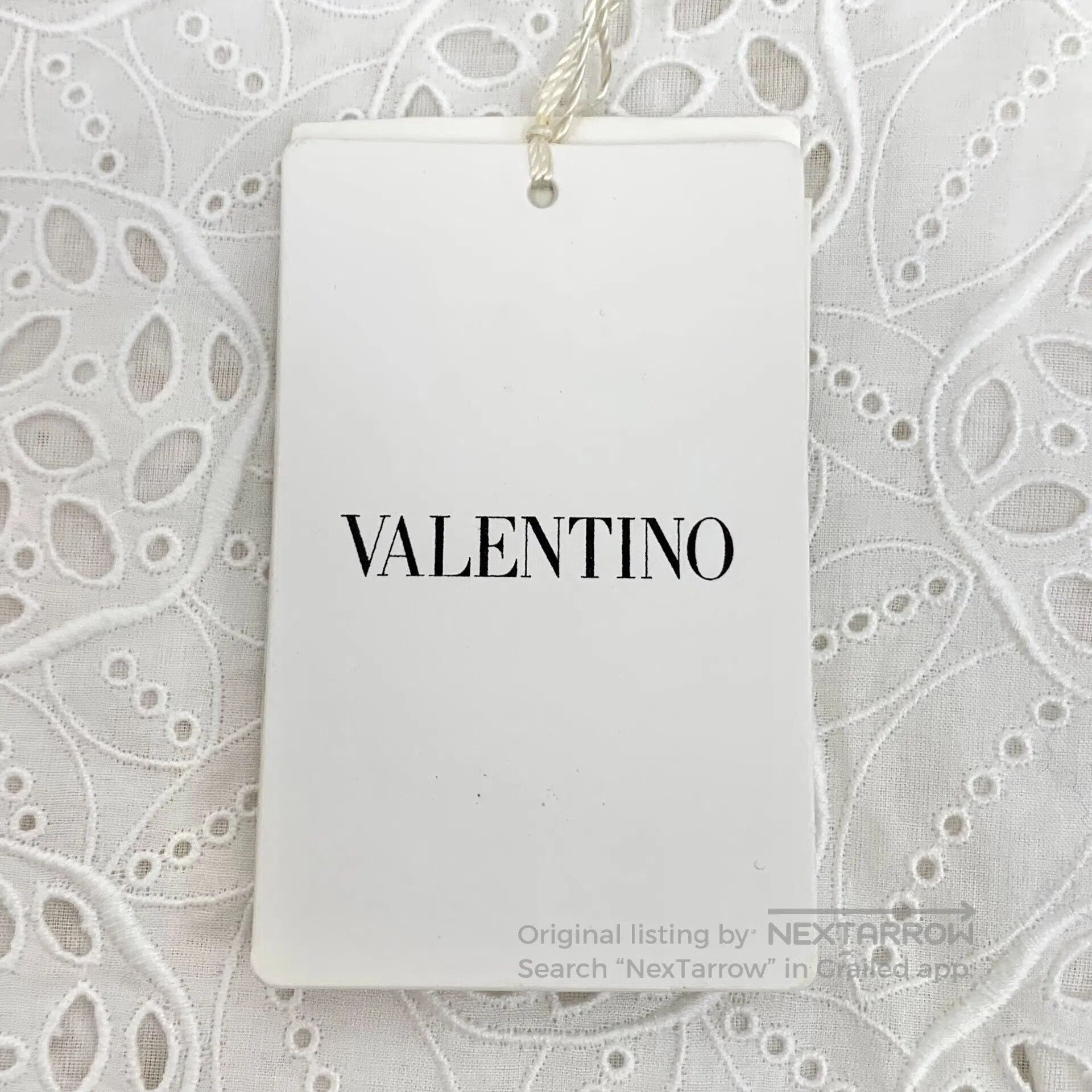 Valentino Valentino White Floral Openwork Embroidered Cotton Casual Size 37" - 7 Thumbnail