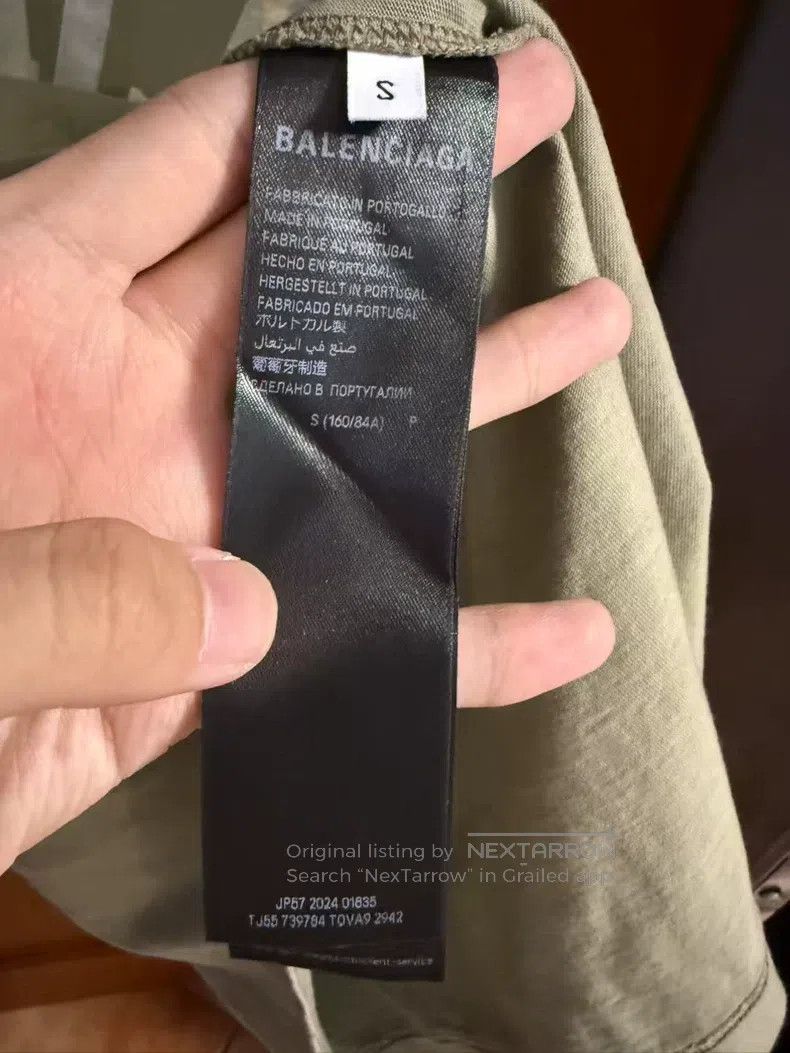 Balenciaga Balenciaga Tape Short-Sleeve Sage Green Size US S / EU 44-46 / 1 - 4 Thumbnail