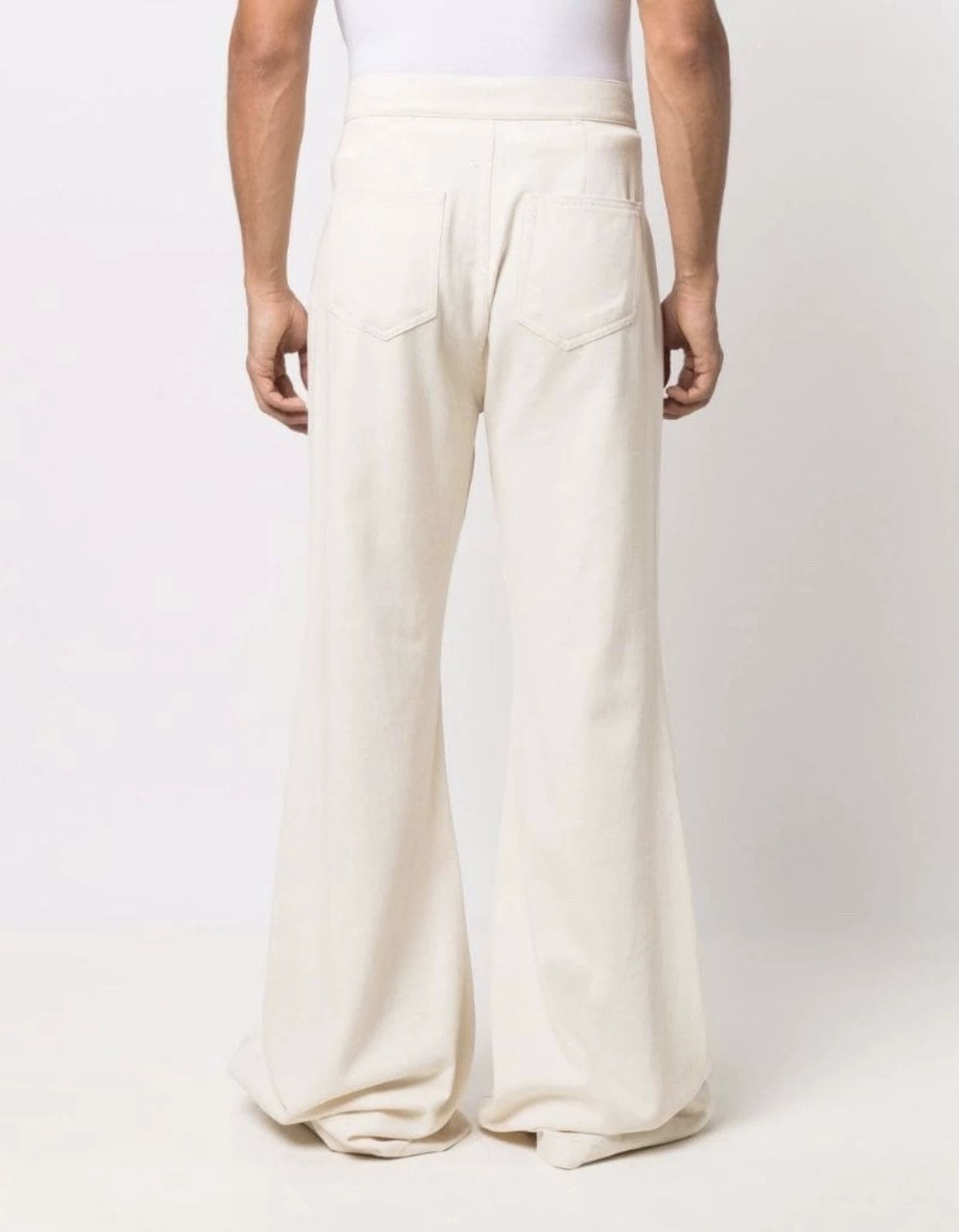 Rick Owens Rick Owens Beige Giant Flare Jeans 32 New Last One Size US 32 / EU 48 - 3 Thumbnail