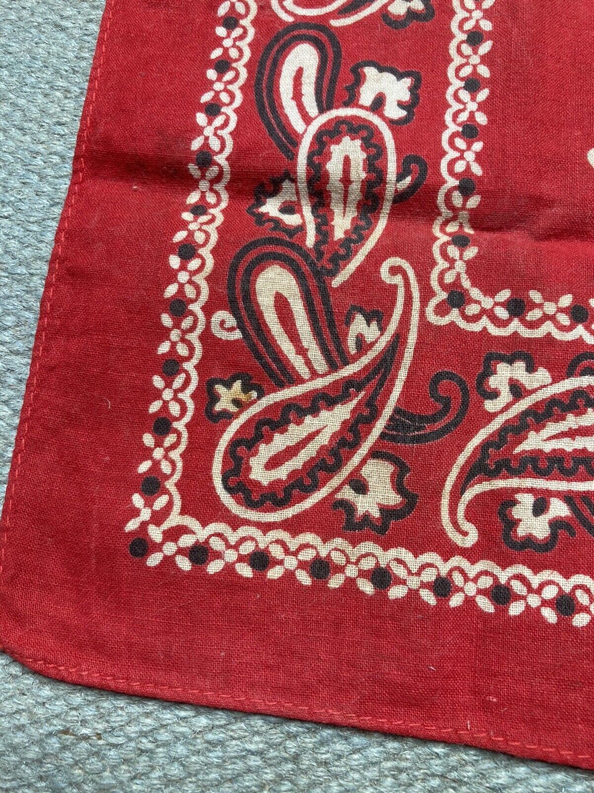 elephant bandana trunk down fast color paisley selvedge dots