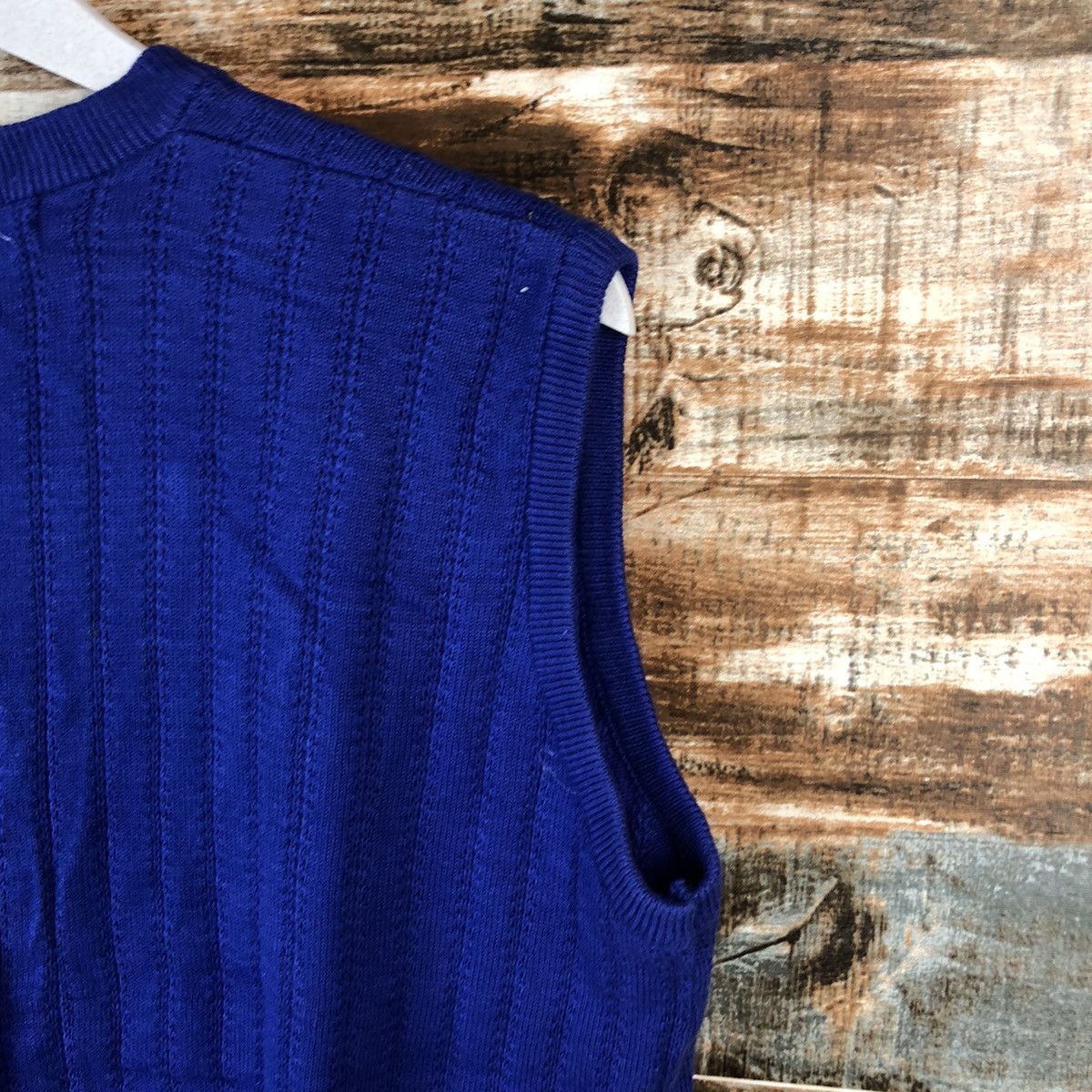 Japanese Brand × Vintage Hey Demanm Blue Vest Knitwear #A1364 Size M / US 6-8 / IT 42-44 - 15 Thumbnail