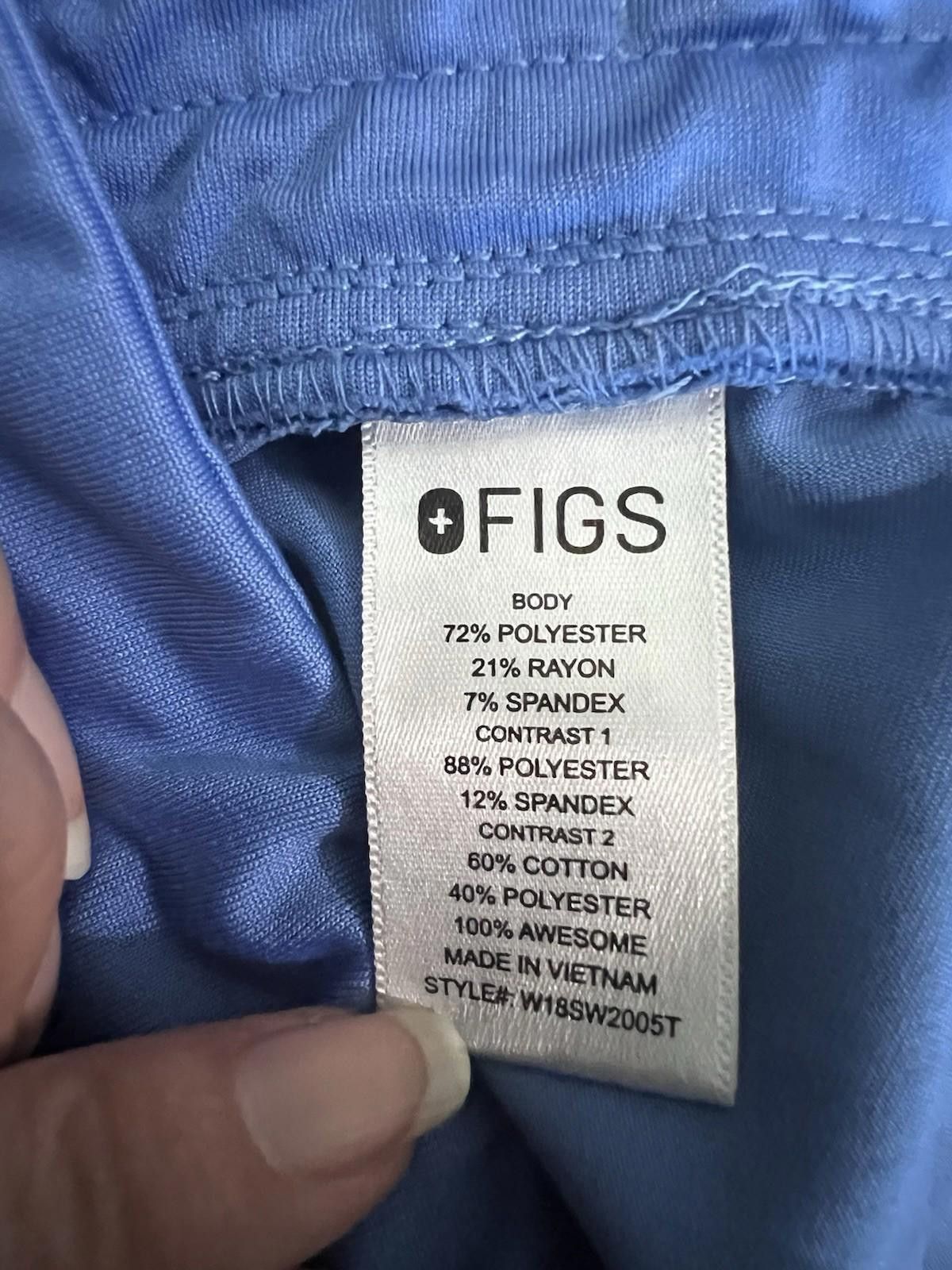Designer Figs scrub joggers Light Blue Technical Collection small Size ONE SIZE - 7 Thumbnail