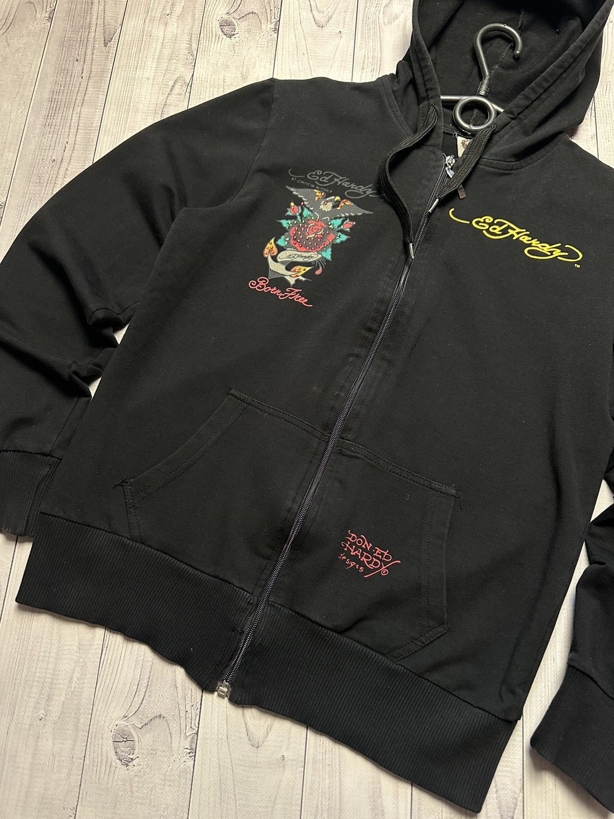Ed Hardy × Vintage Vintage Ed Hardy rare logo zip hoodie women M Size M / US 6-8 / IT 42-44 - 5 Thumbnail